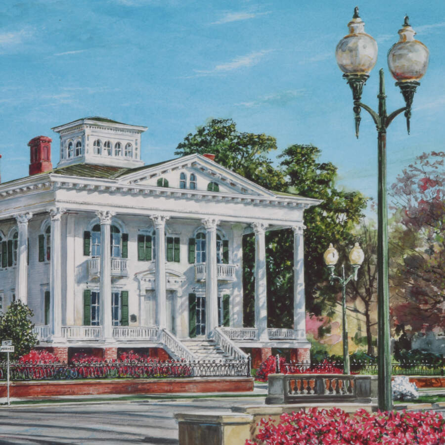 Framed Limited Edition William Mangum's "5th and Market" Print 10/750-4