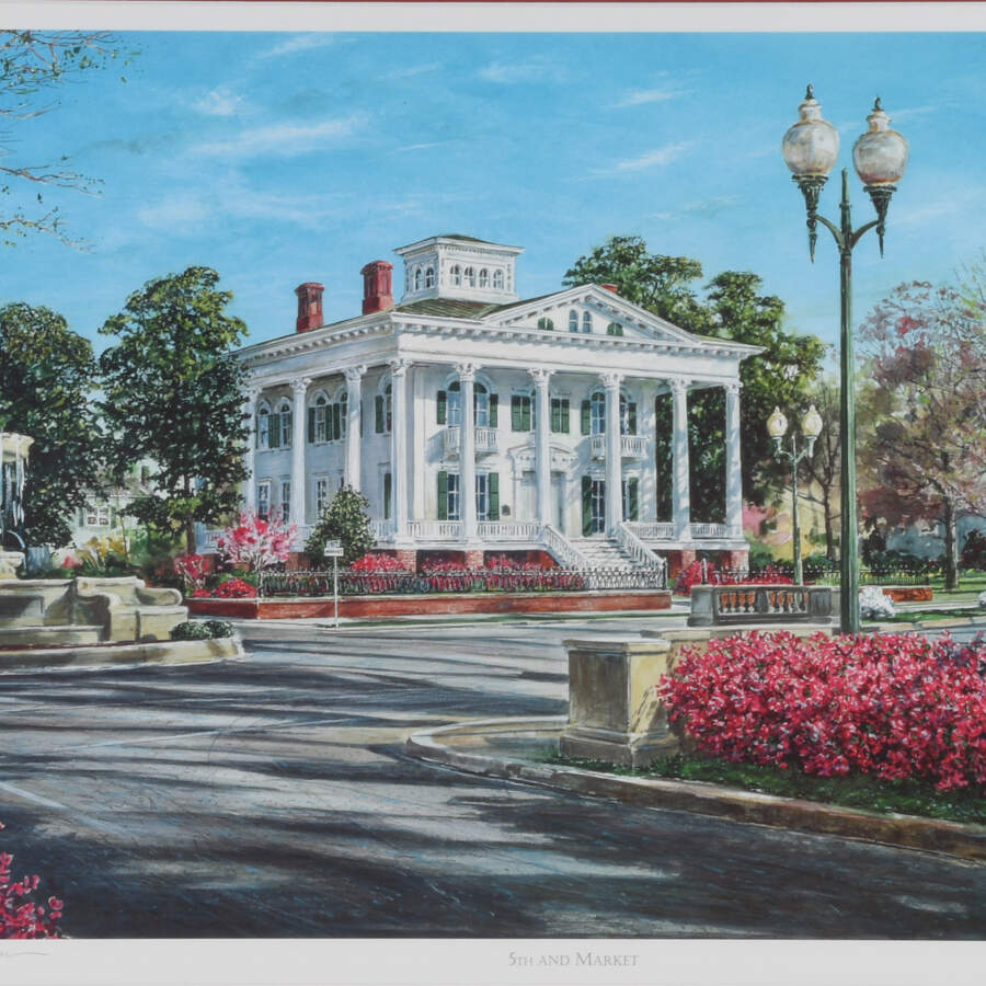 Framed Limited Edition William Mangum's "5th and Market" Print 10/750-2