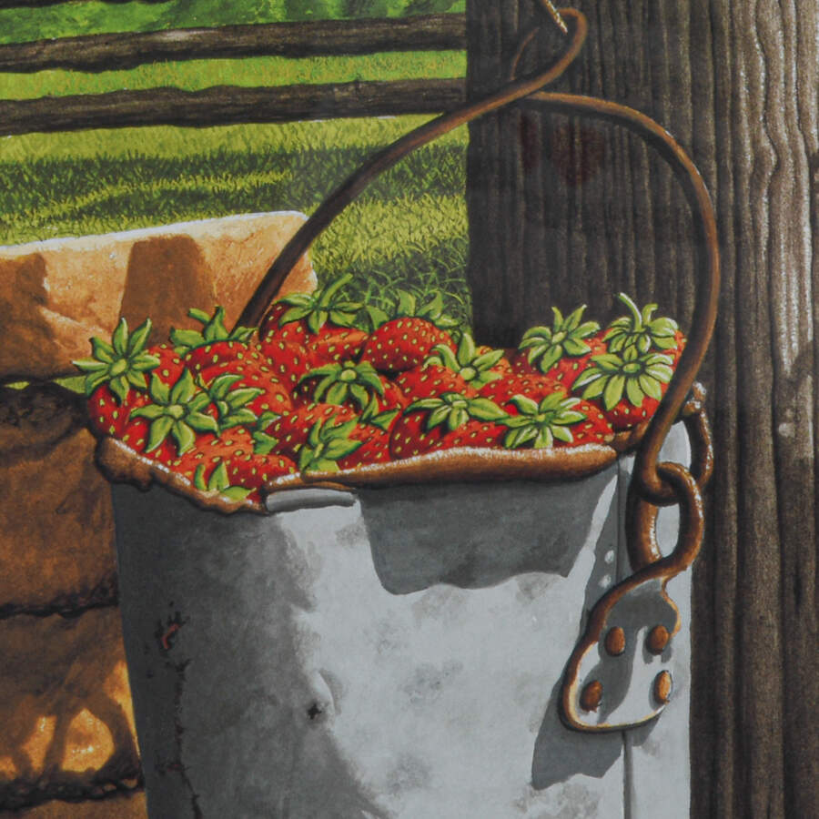 Framed Print of Bob Timberlake's "Summer Berries"  Numbered 1432/1500-4