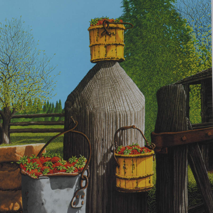 Framed Print of Bob Timberlake's "Summer Berries"  Numbered 1432/1500-3