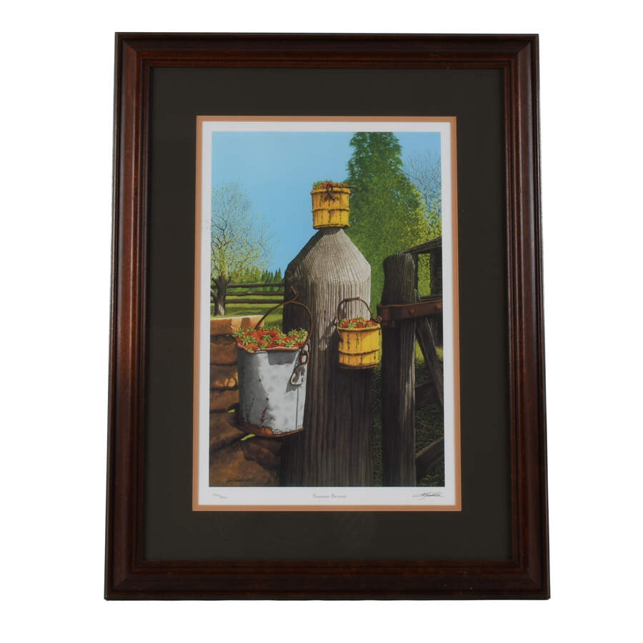 Framed Print of Bob Timberlake's "Summer Berries"  Numbered 1432/1500-1