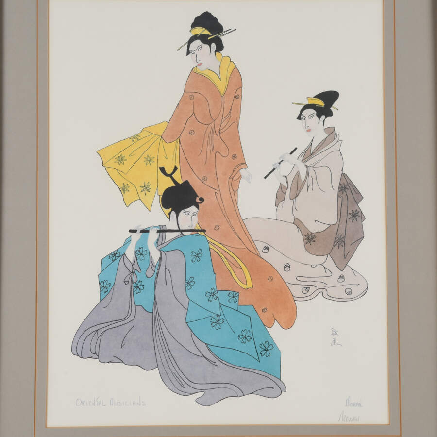Framed Moran "Oriental Musicians" Pencil Signed Lithograph-2