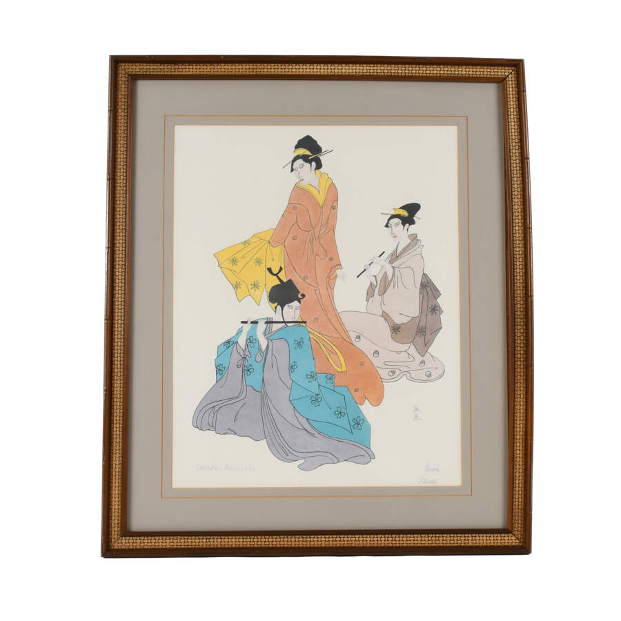 Framed Moran "Oriental Musicians" Pencil Signed Lithograph-1