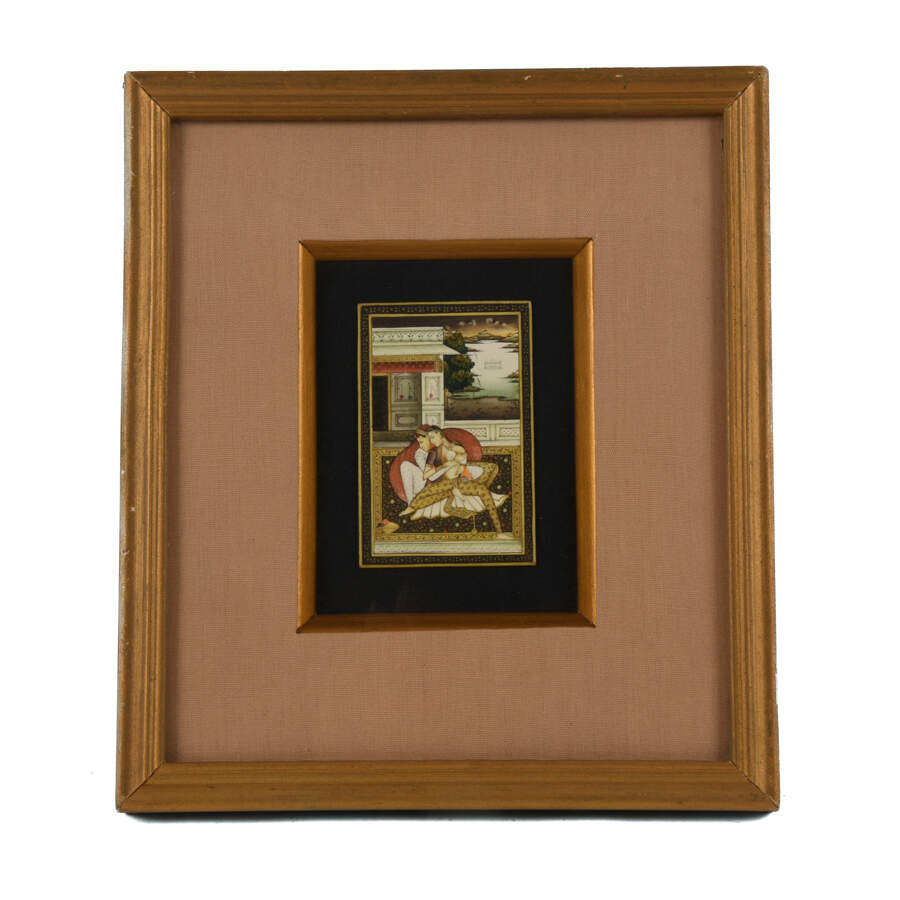 Indian Miniature Painting of Two People-1