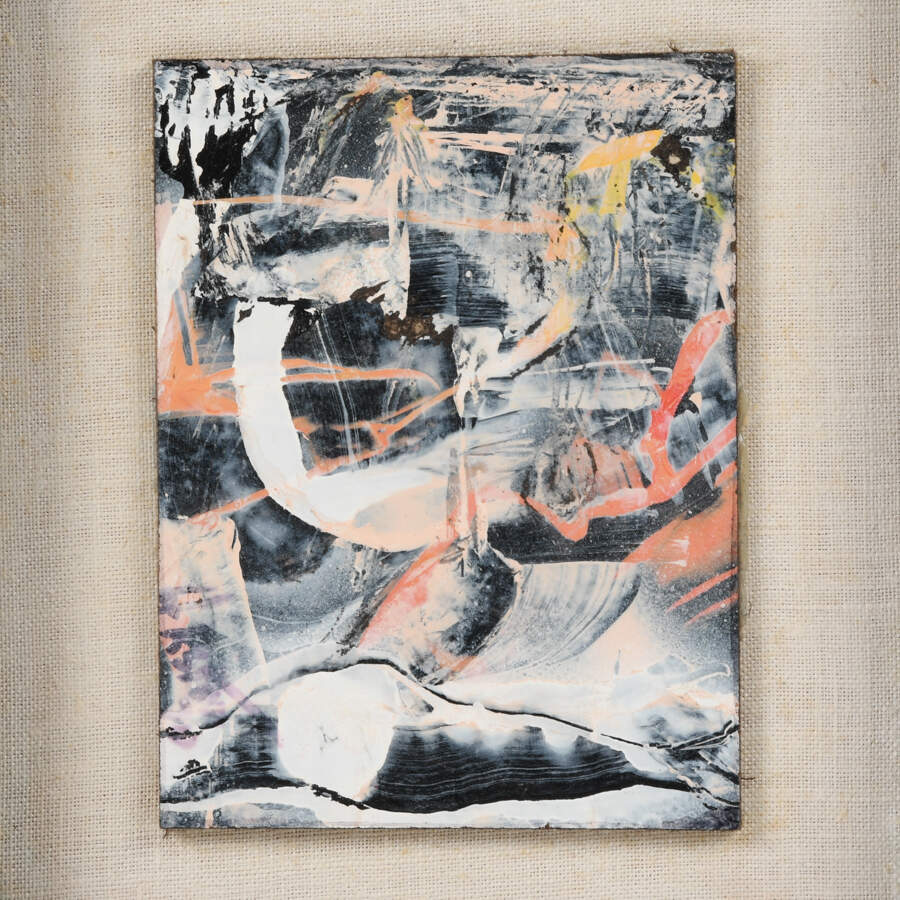 Framed Miniature Abstract Attributed to James Akston-2