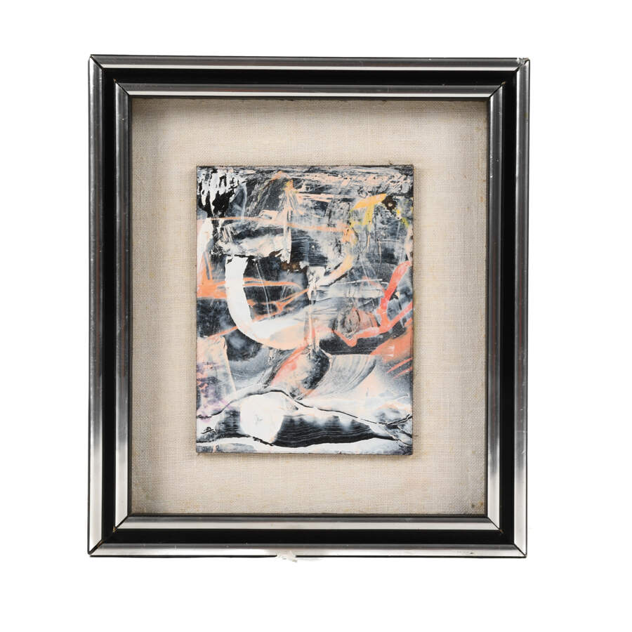 Framed Miniature Abstract Attributed to James Akston-1