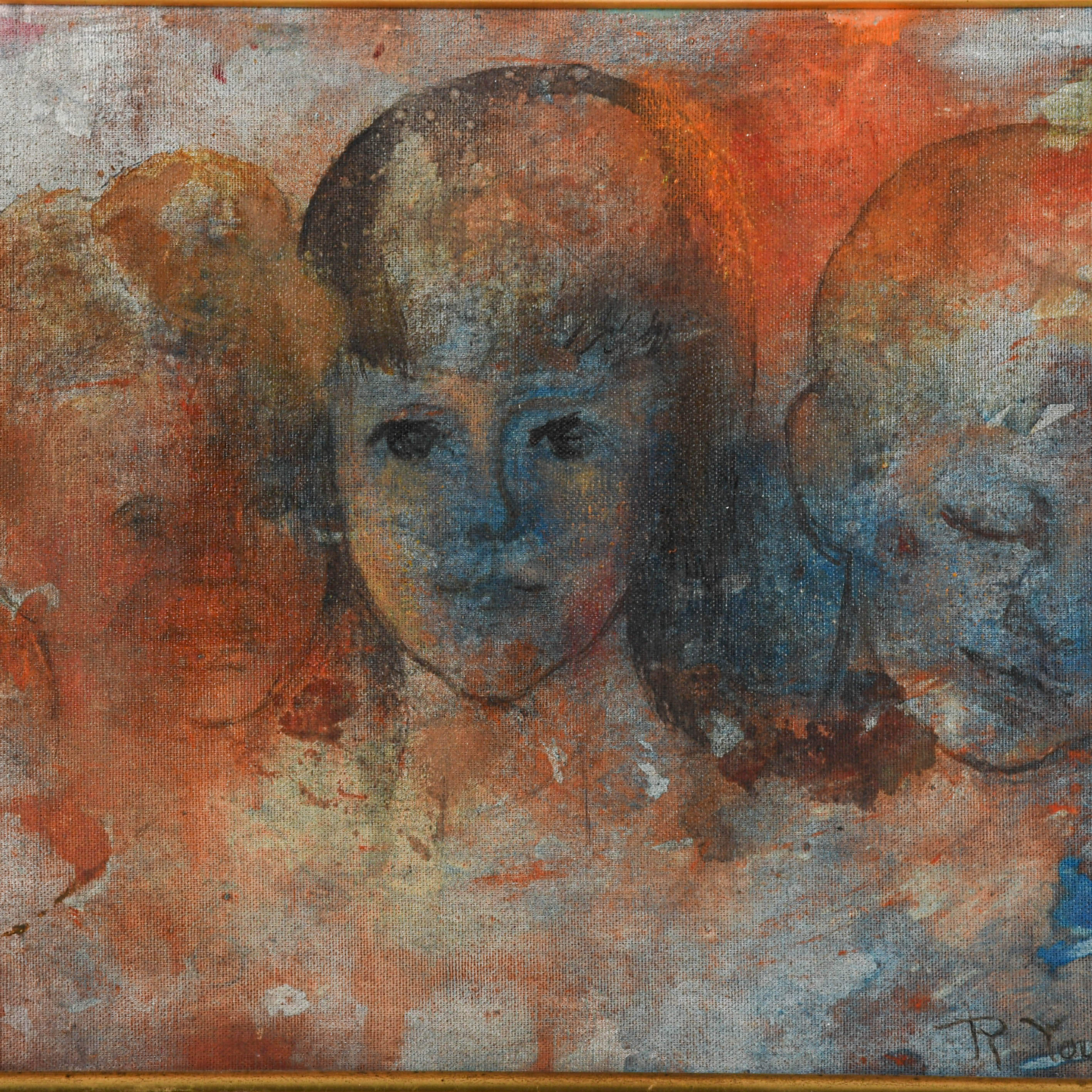 Framed Signed Reyna Youngerman "Childhood Moods" Oil on Canvas-2
