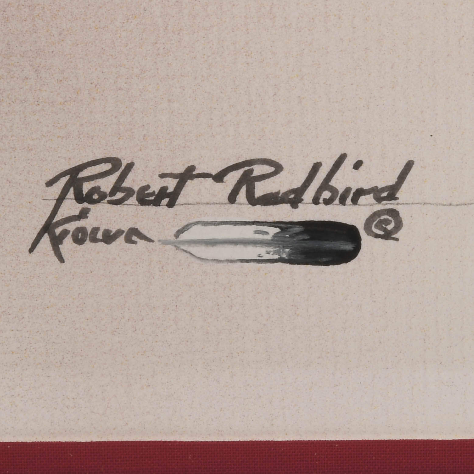 Framed Signed Robert Redbird Sr. Original Watercolor Kiowa Artwork-4