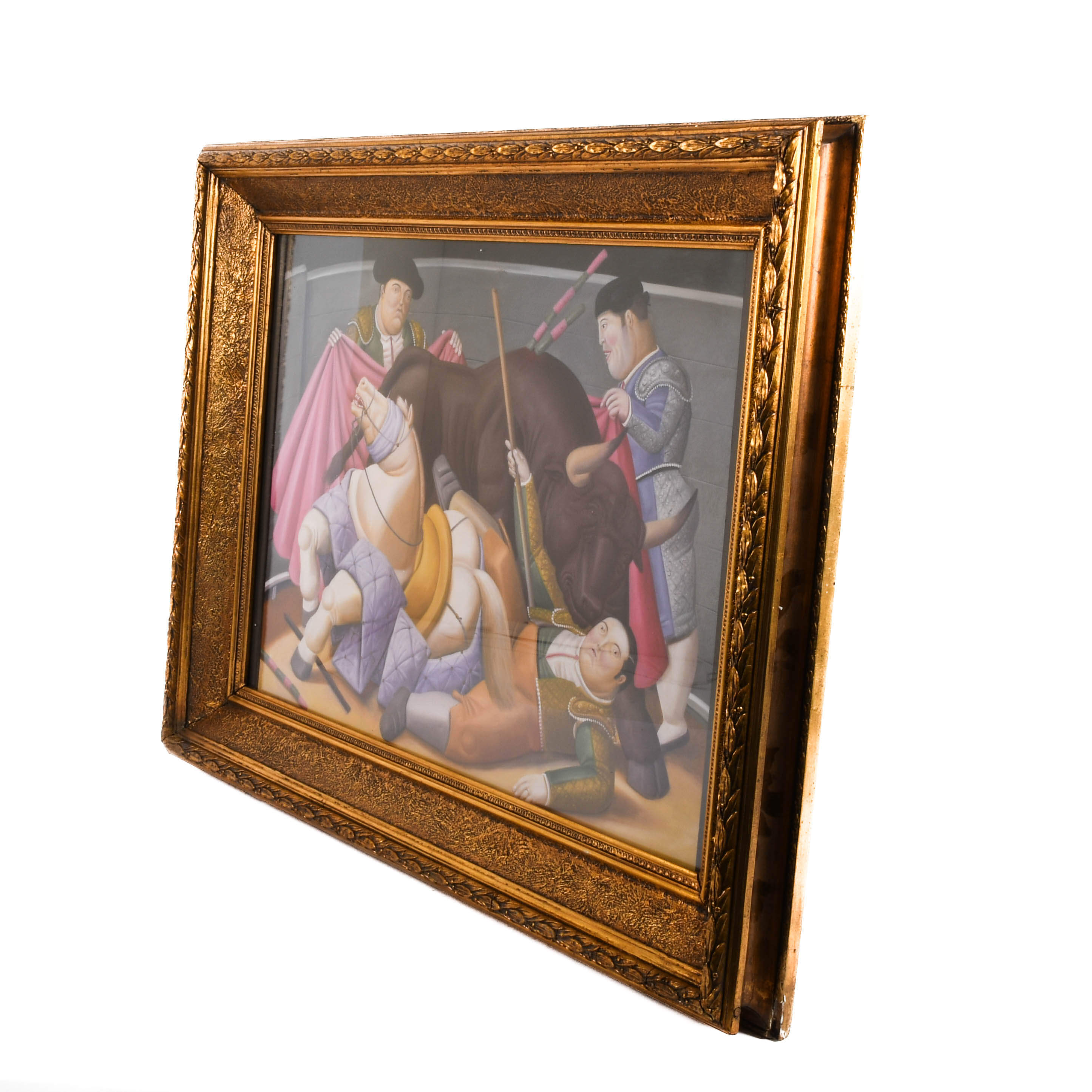 Print of El Quite by Fernando Botero in Gold Frame-5