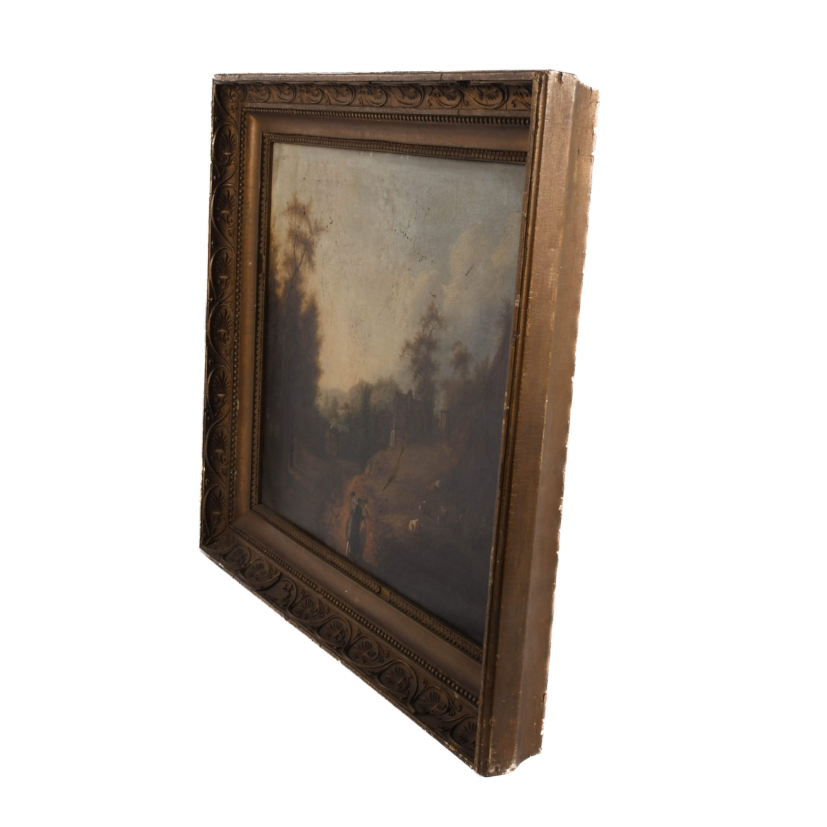 Antique Framed Johann Gottlieb Karl Liebercit Oil on Canvas Painting-4
