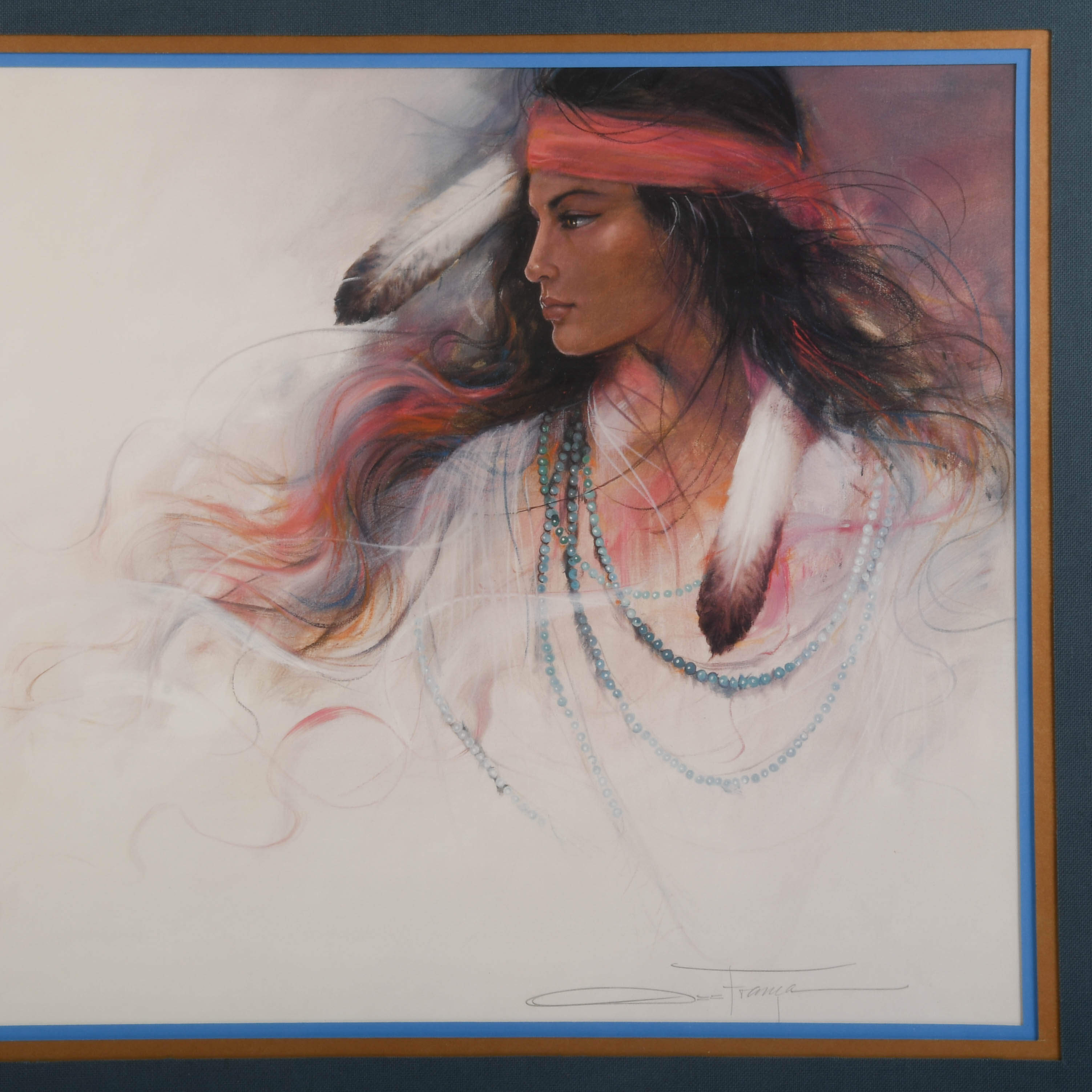 Framed Signed Ozz Franca Print Navajo Daydream with Certificate-2