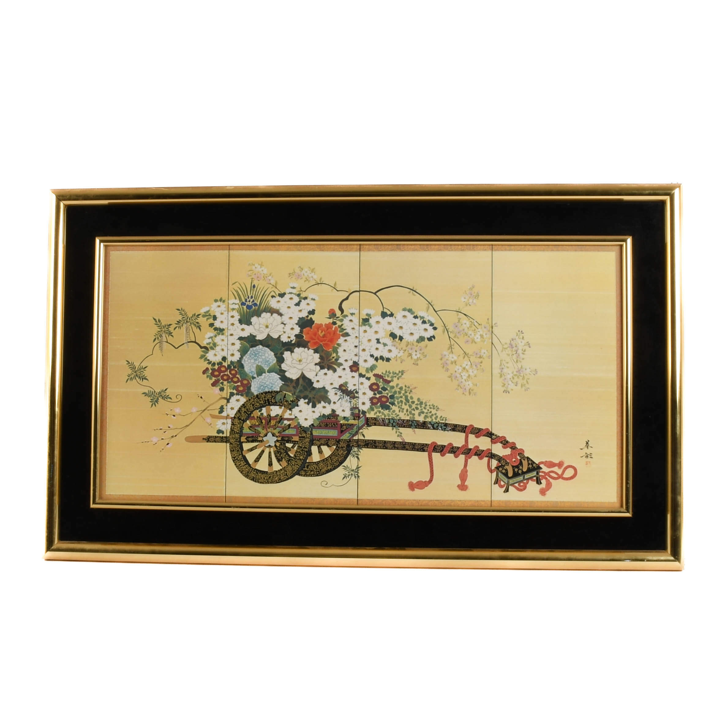 Framed Signed Japanese Nature Print-1