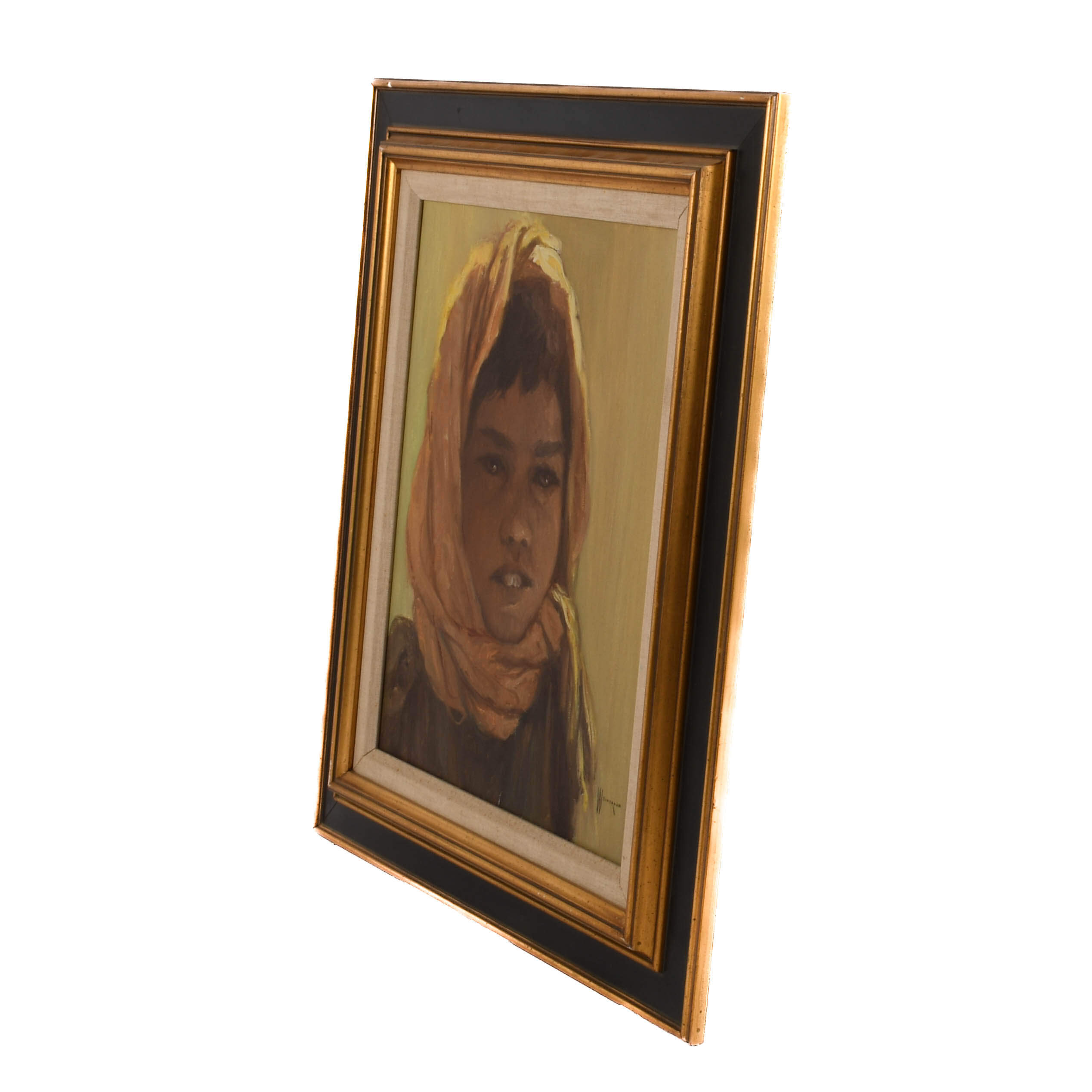 Framed Signed William Weintaraub Oil on Canvas "Beduin Boy"-5