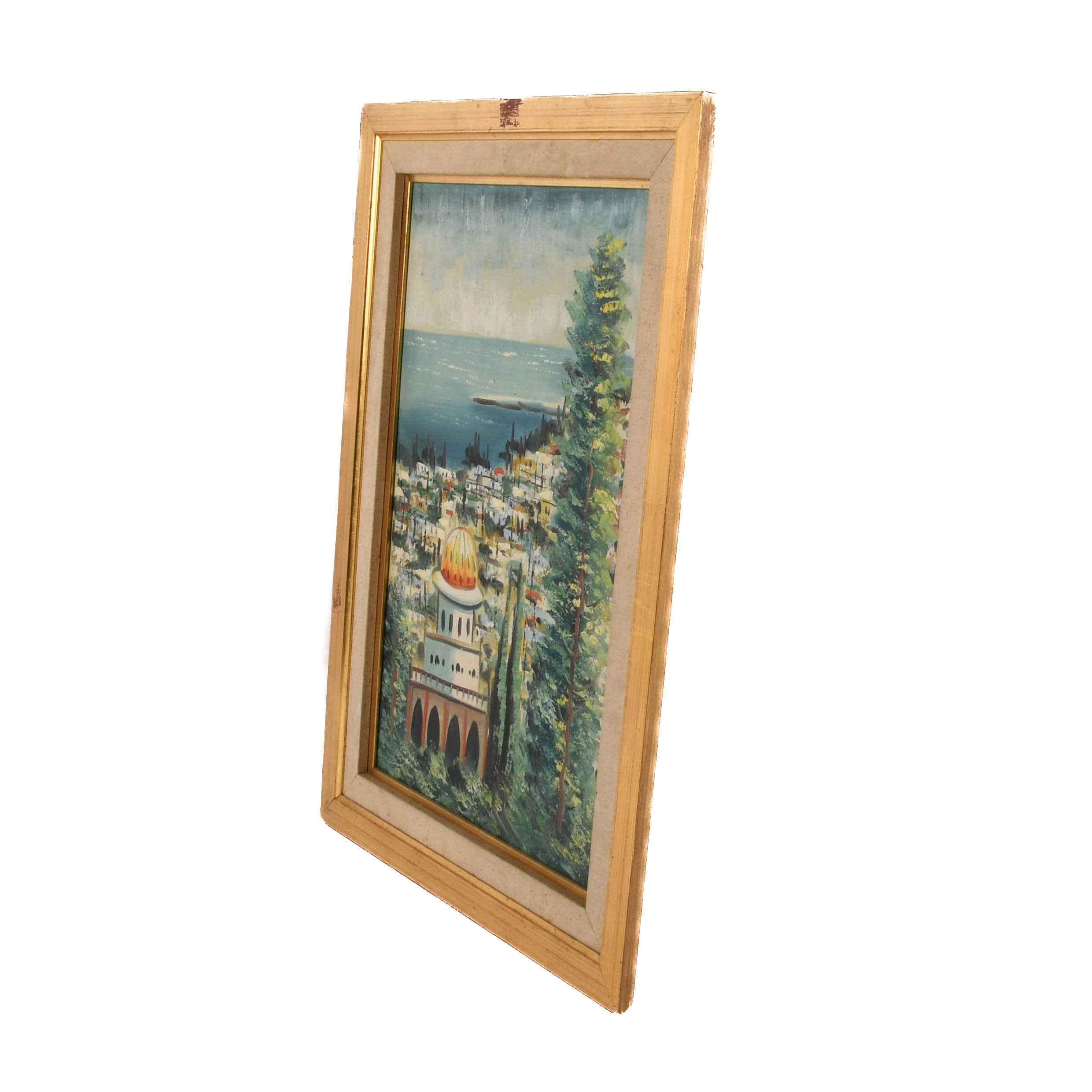 Framed Oil on Board of Jerusalem-5
