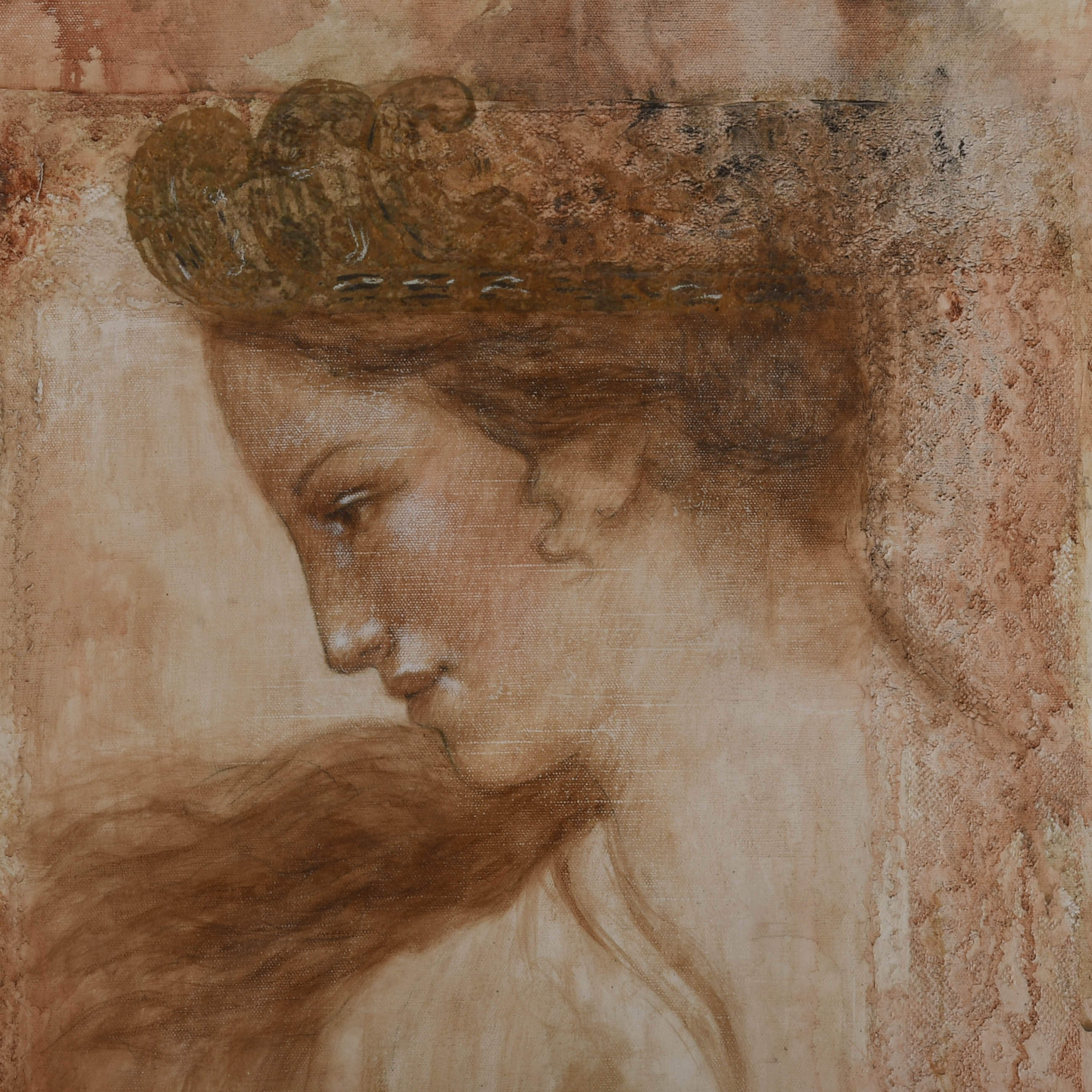 Framed Signed François Fressinier Mixed Media Painting-3