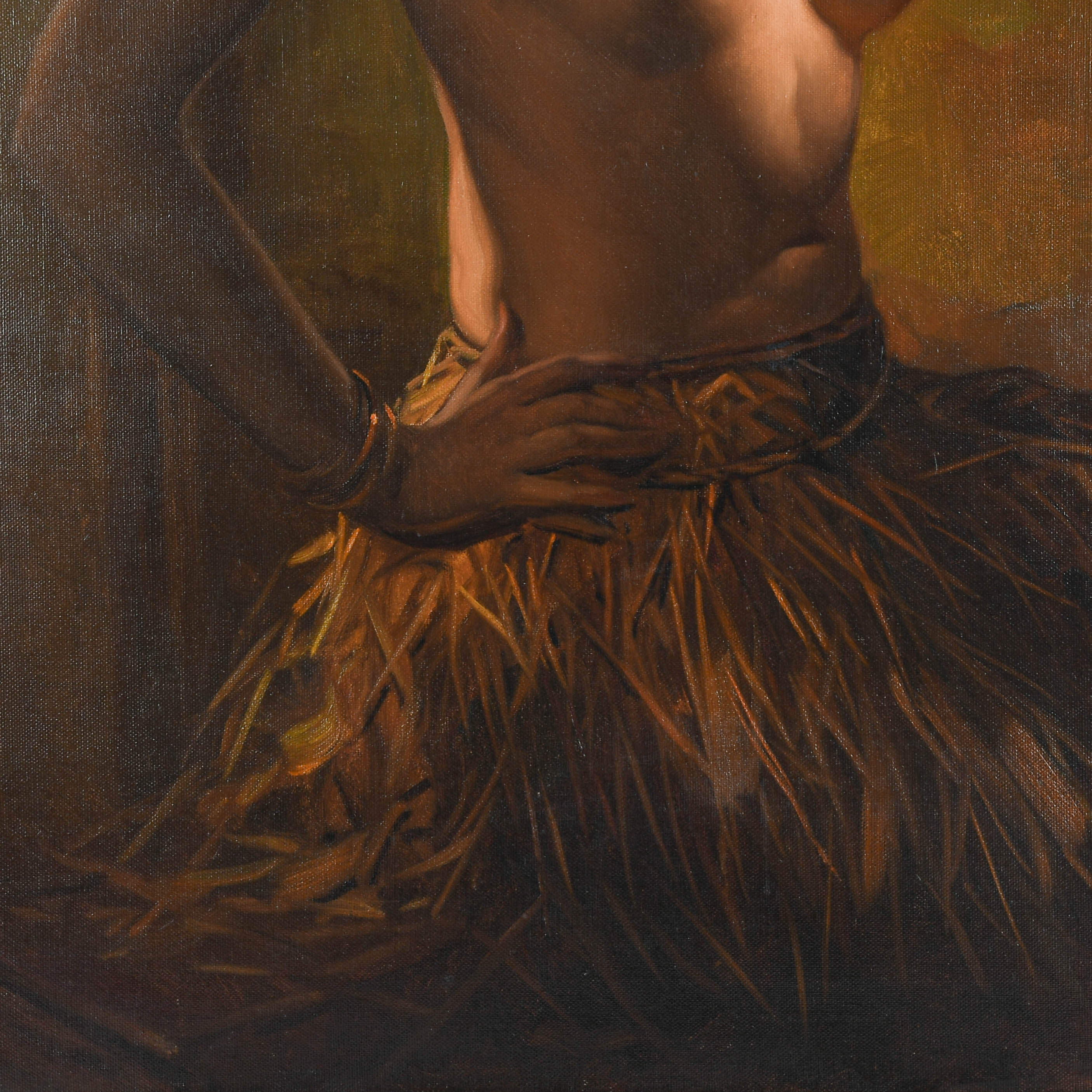 Signed L. Pulet Oil Painting of a Hula Girl after Jeanne-Louise Boni-3