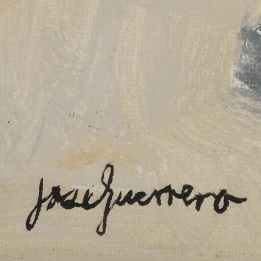 Signed José Guerrero Oil on Canvas Abstract Metallic Composition-3