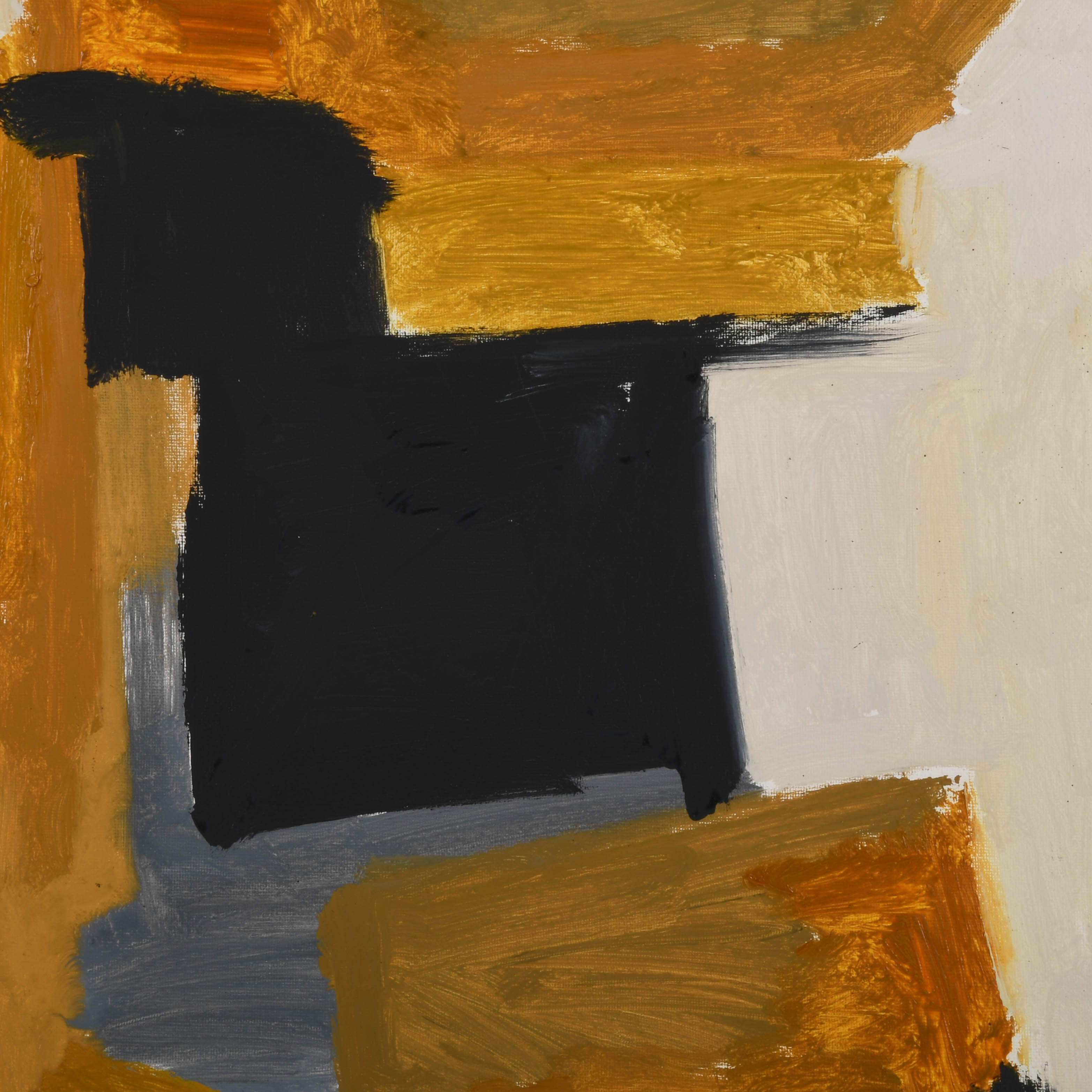 Signed José Guerrero Oil on Canvas Abstract Metallic Composition-2