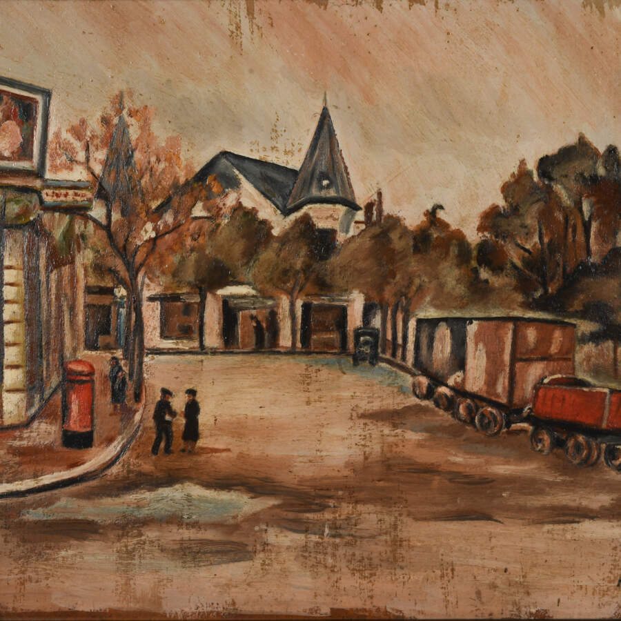 Framed Signed AJ Botta Oil on Board Landscape-2