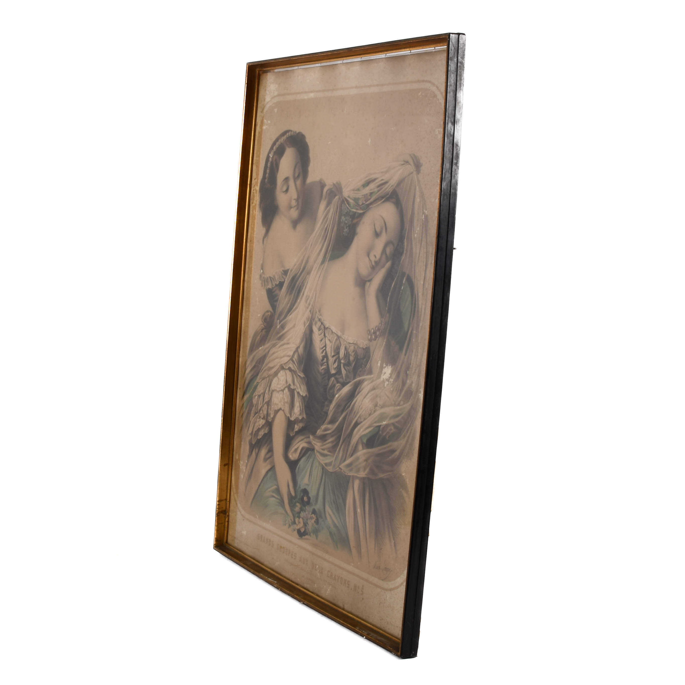 Framed Signed Louis Stanislas Marin-Levigne Lithograph and Print No. 5-4