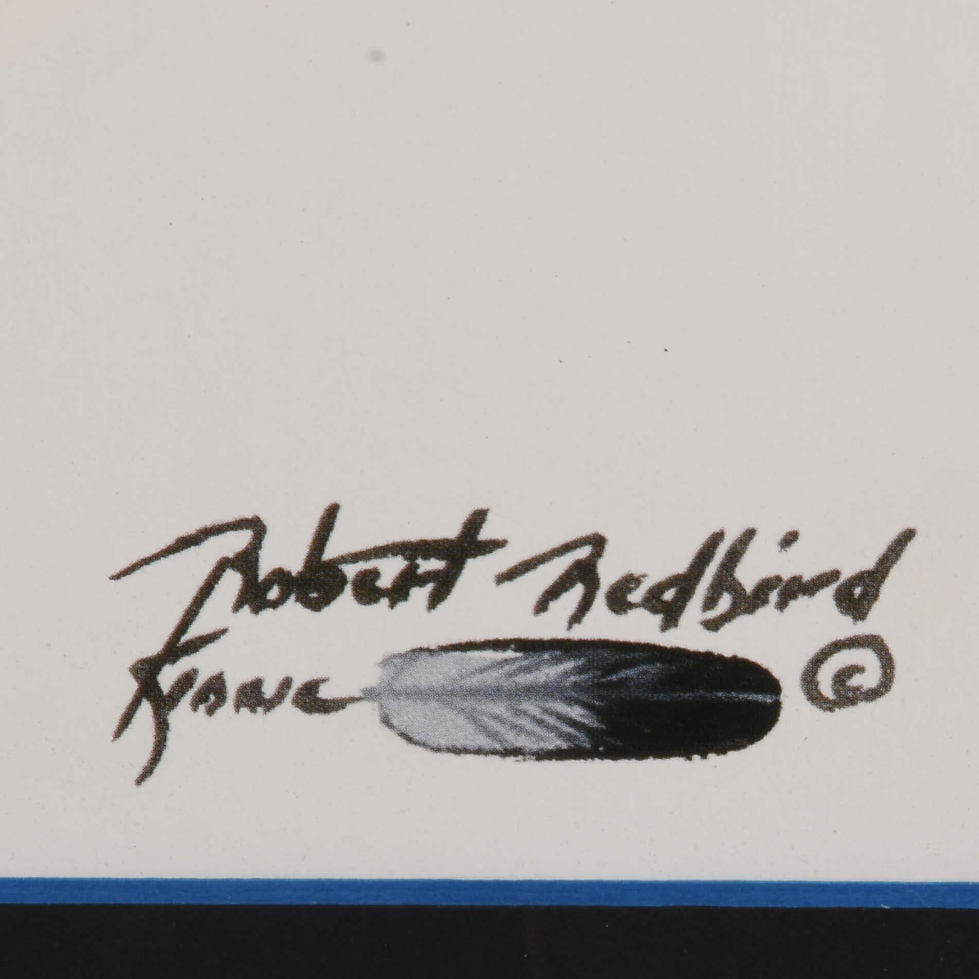 Framed Signed Blue Spirit Print by Robert Redbird-14