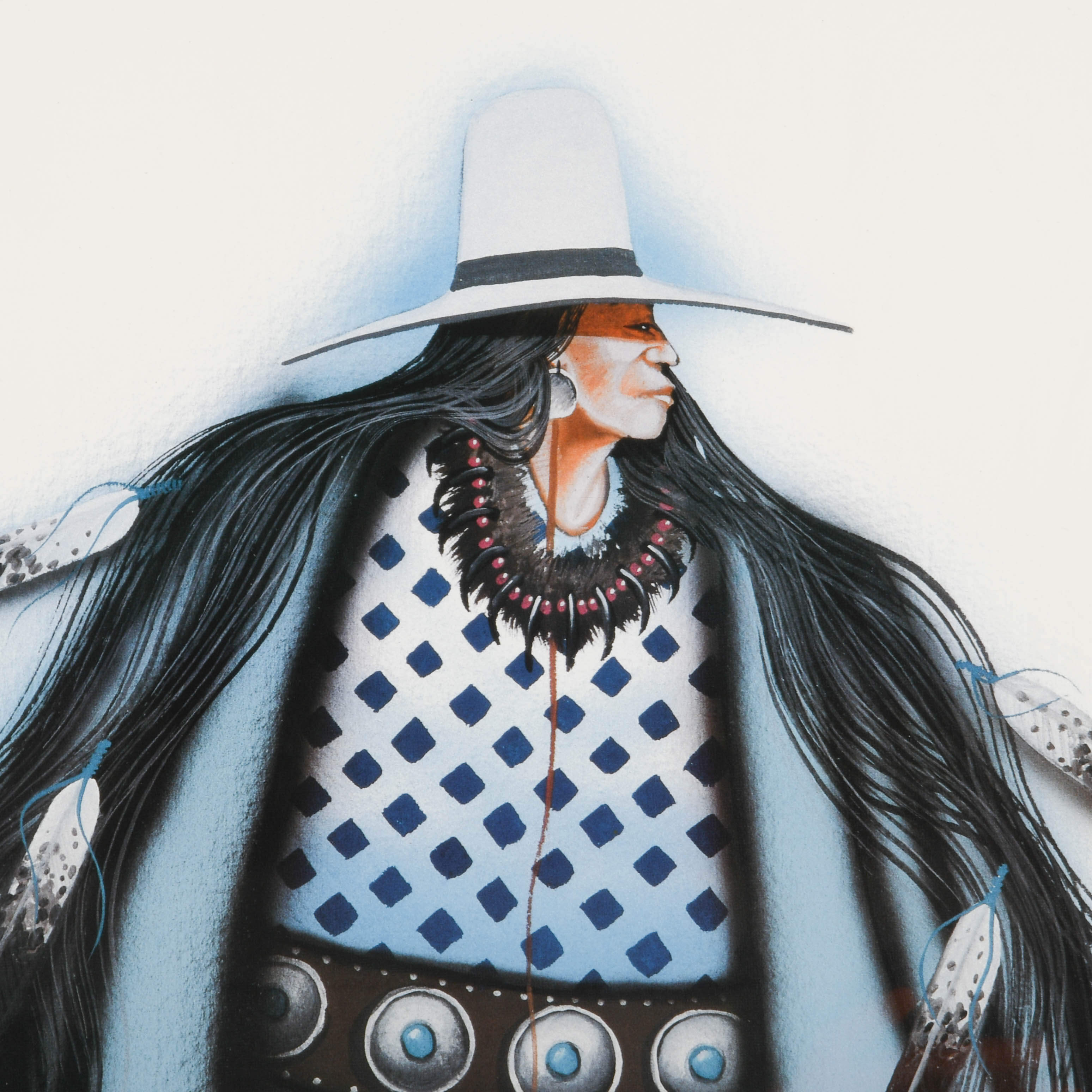 Framed Signed Blue Spirit Print by Robert Redbird-11