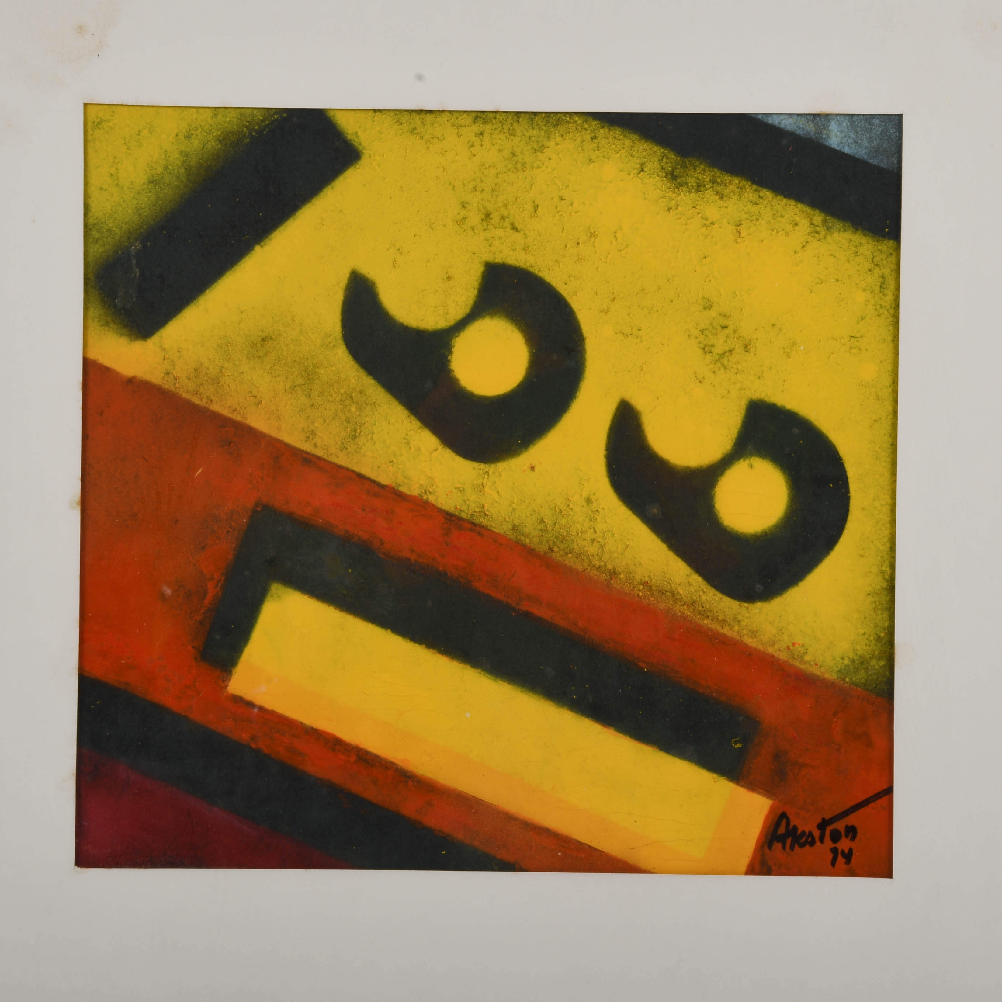 Framed Signed James Akston Mixed Media Painting-2