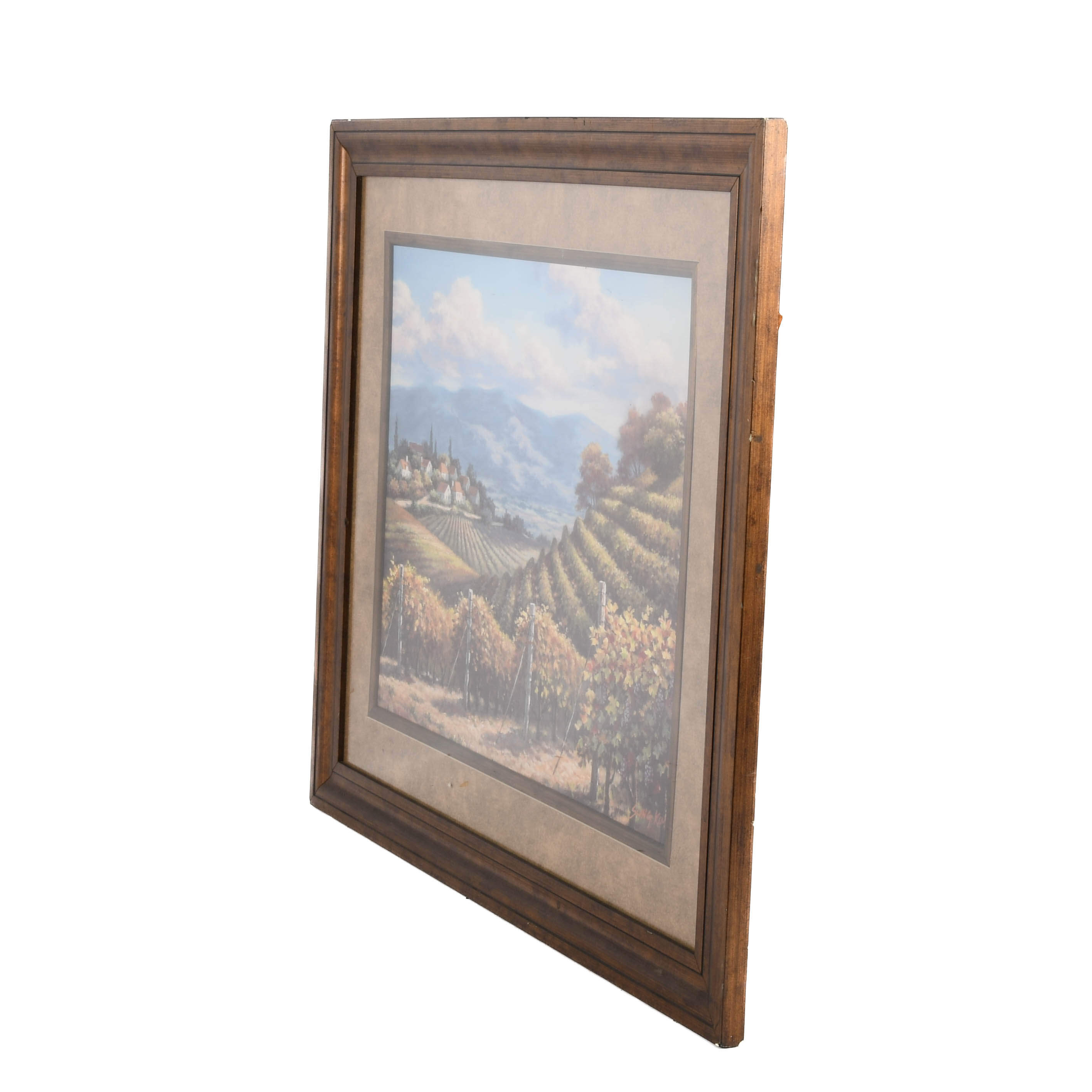 Framed Signed Sung Kim Vineyard Village Print-5