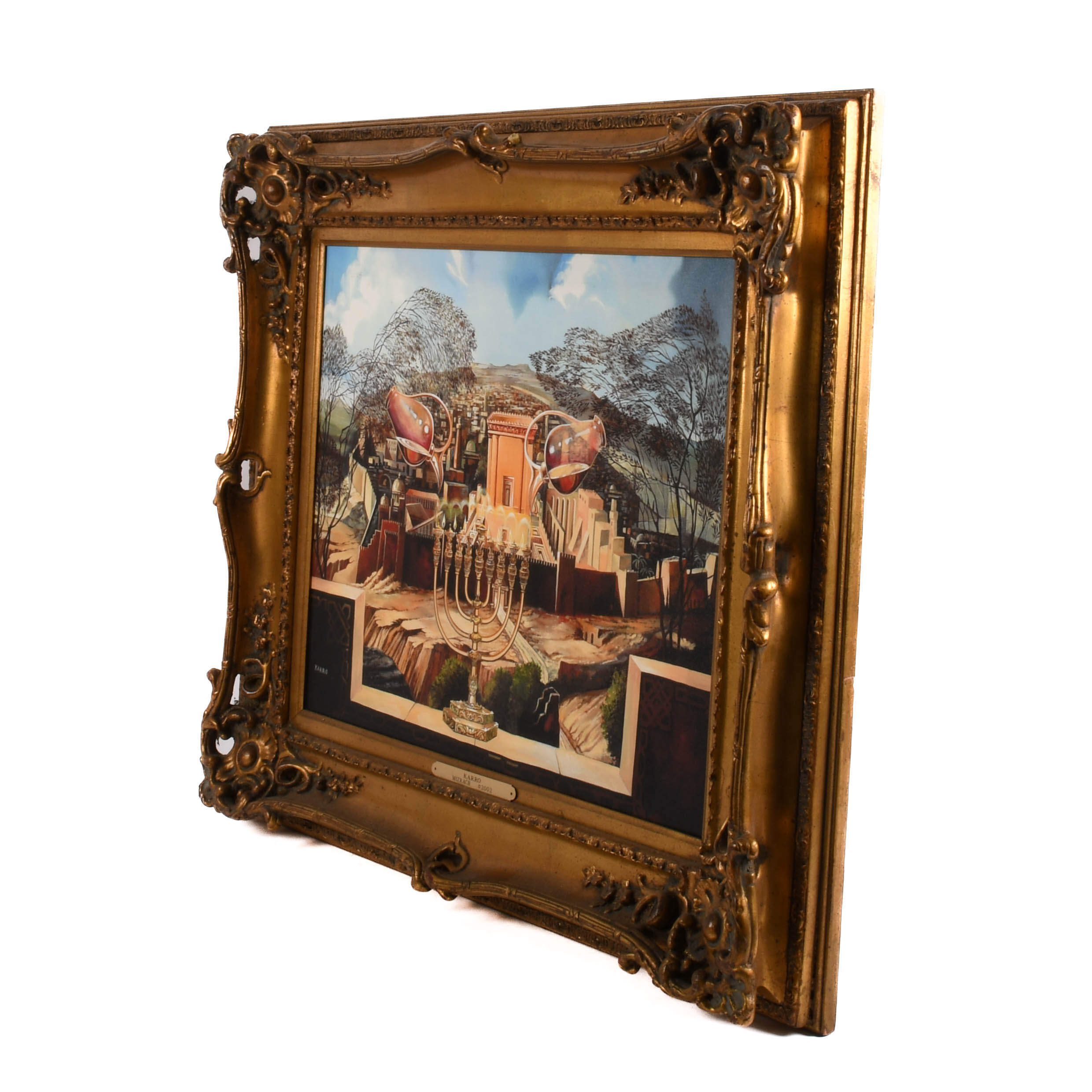 Signed Steve Karro Miracle of Hanukkah Oil on Canvas-6