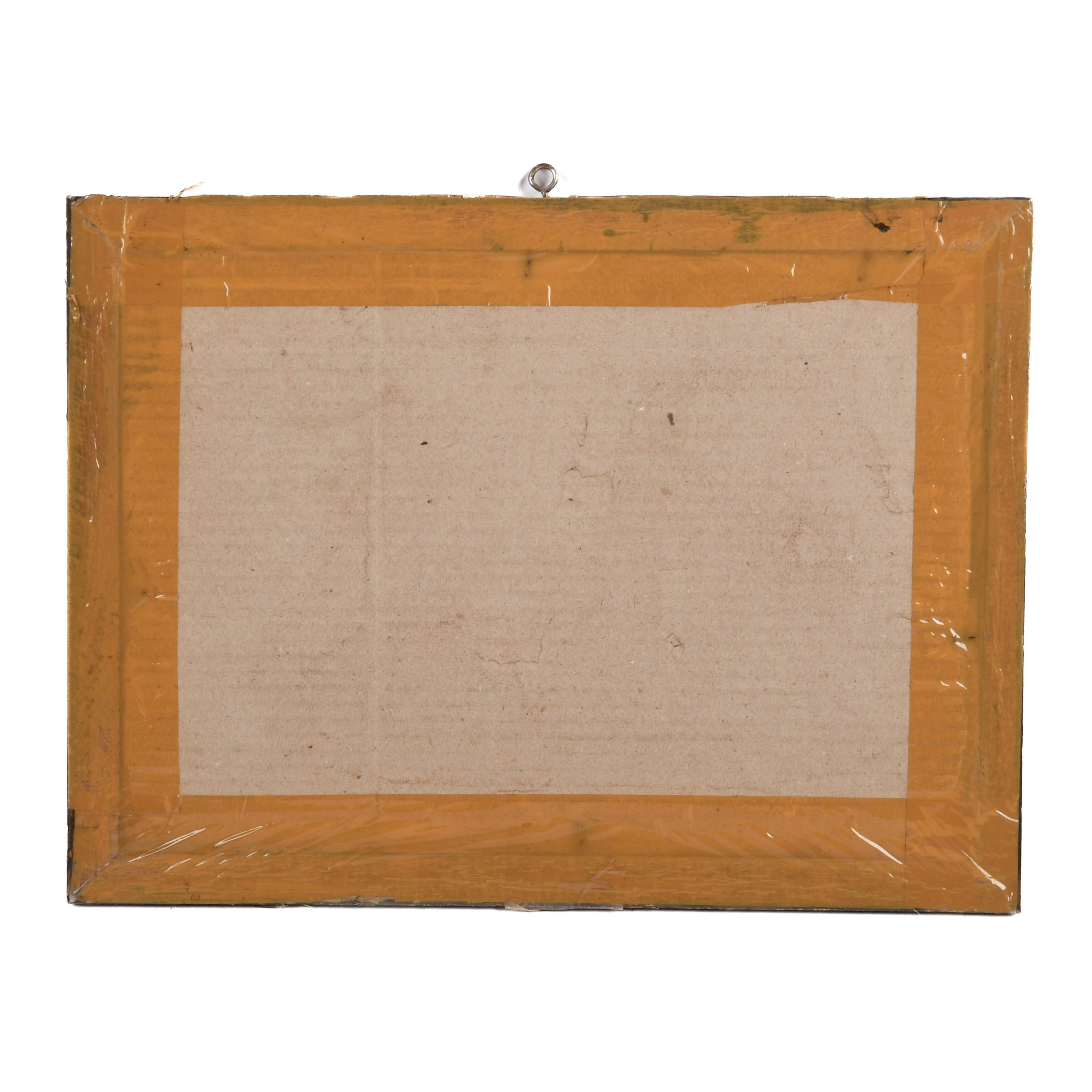 Framed Punakawan Reverse Glass Painting of Petruk Giving a Speech-5