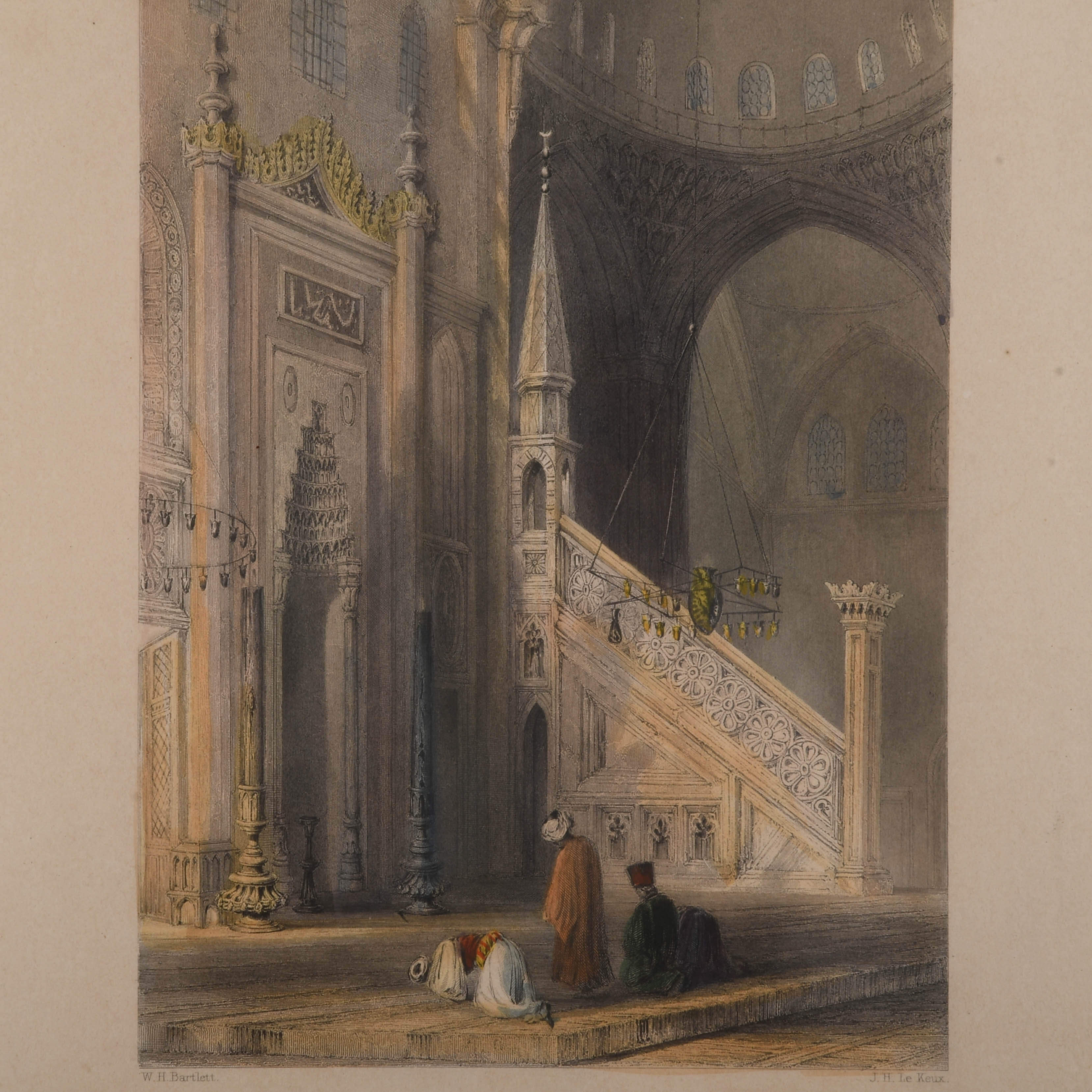 Antique Hand-Colored "The Mihrab of the Mosque of Sulèimaniè" Print-3