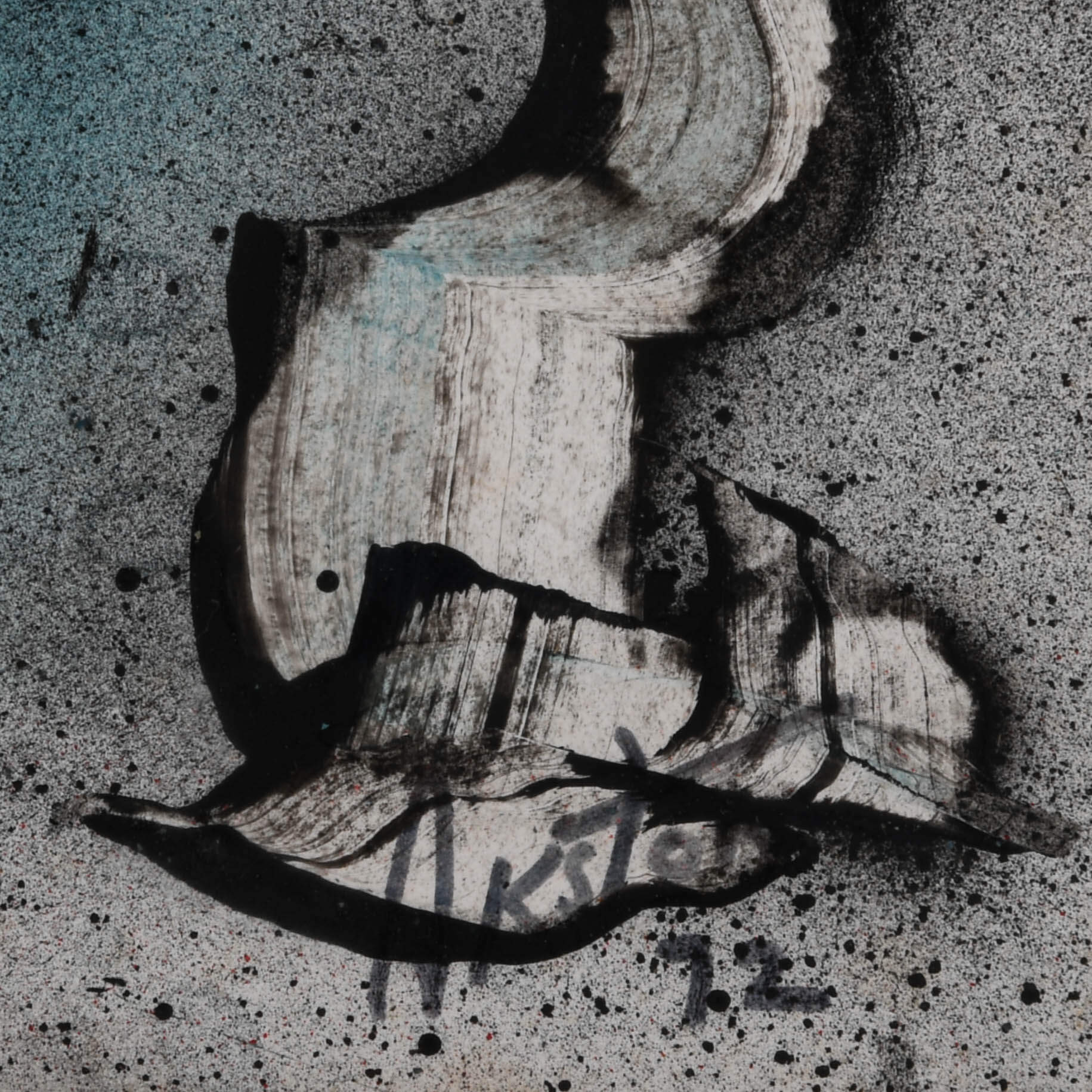 Framed Signed J. Akston "Untitled, 1972" Mixed Media-4