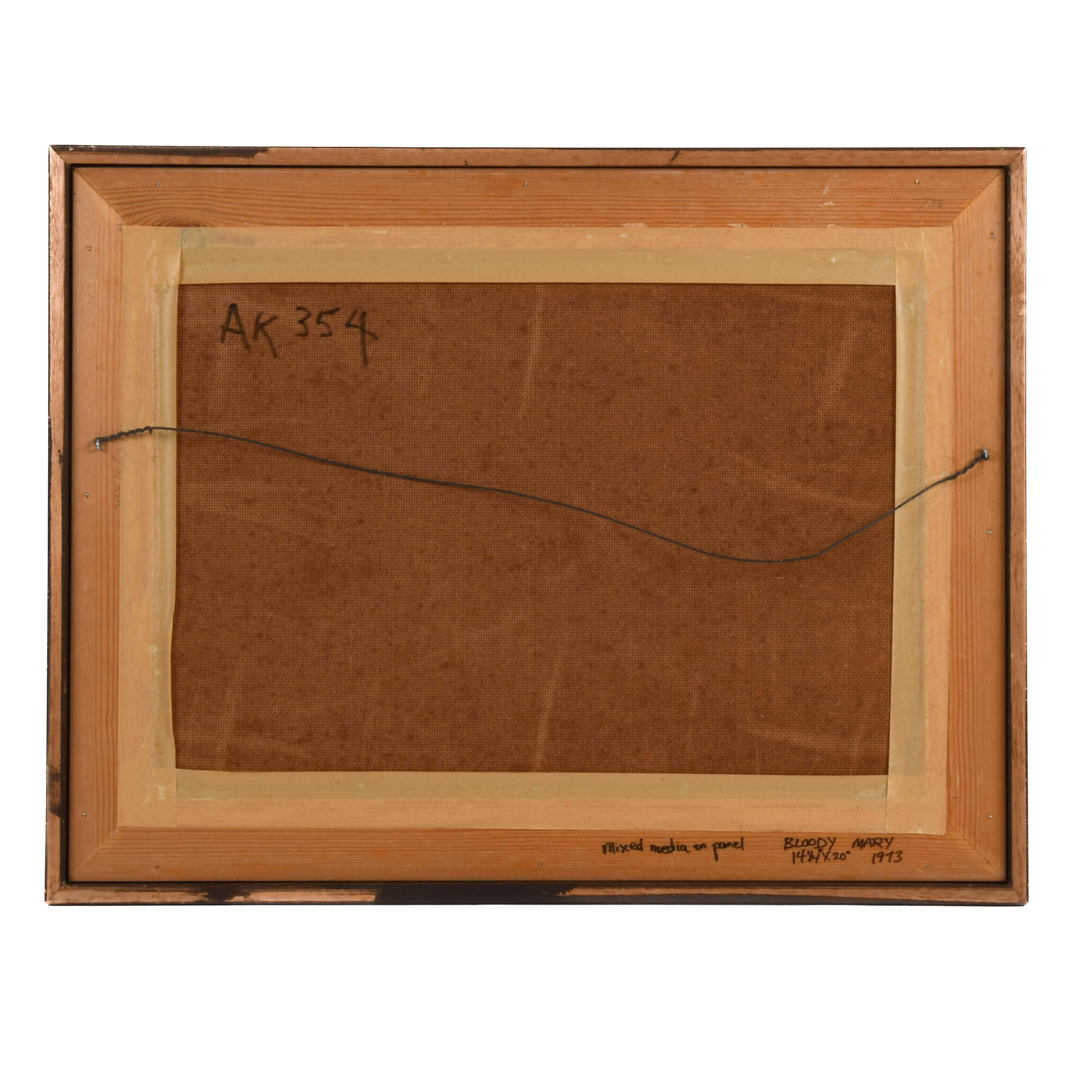 Framed Signed J. Akston "Bloody Mary, 1973" Mixed Media on Board-6