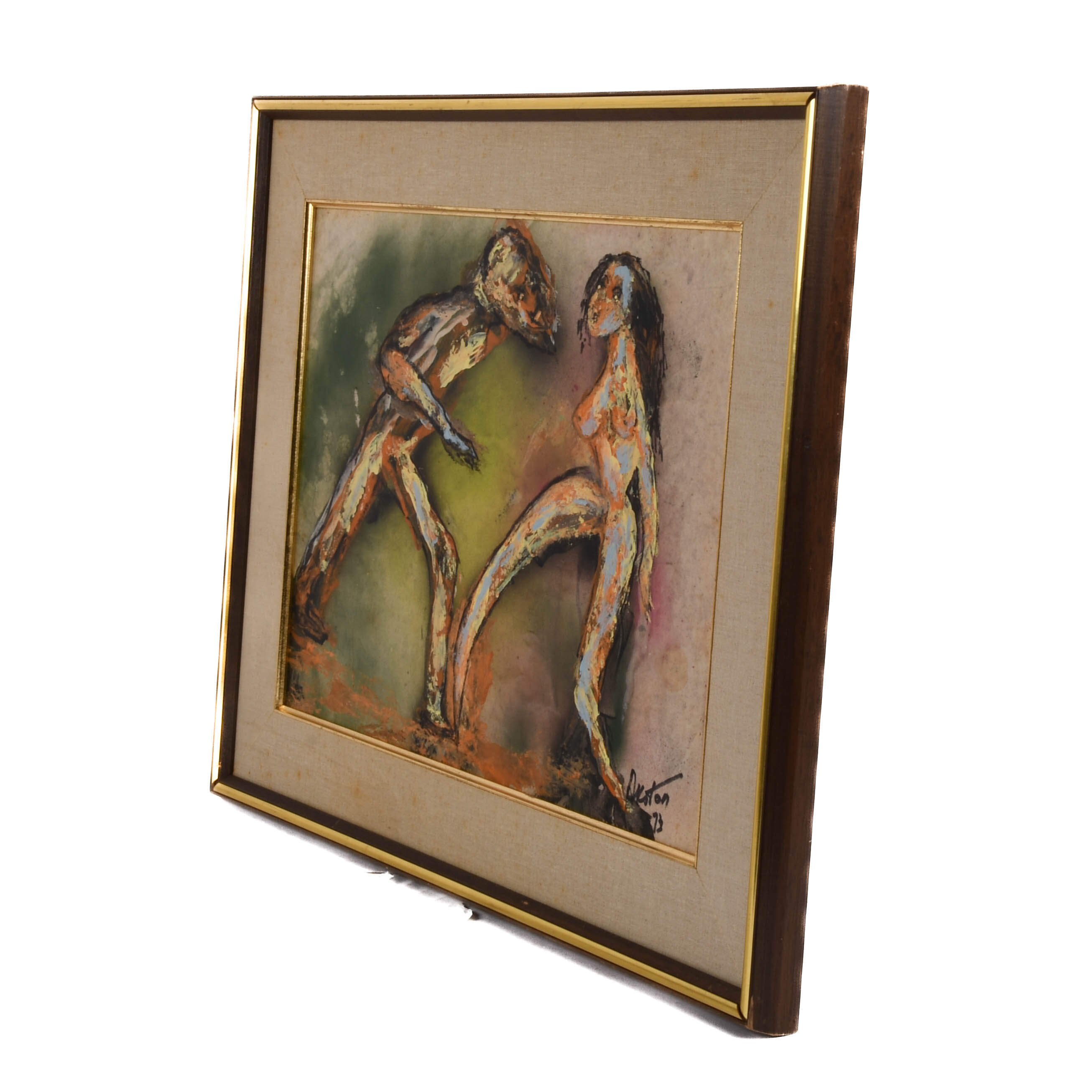 Framed Signed J. Akston "Bloody Mary, 1973" Mixed Media on Board-5