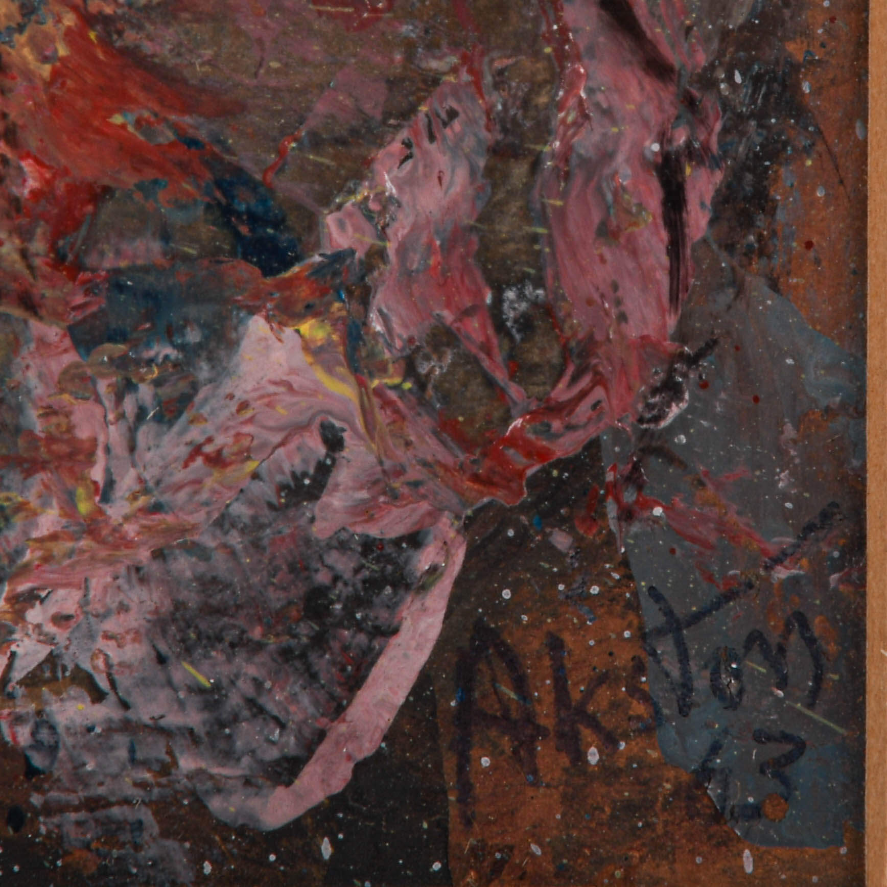 Framed Signed J. Akston "The Mandarian, 1963" Mixed Media on Paper-4