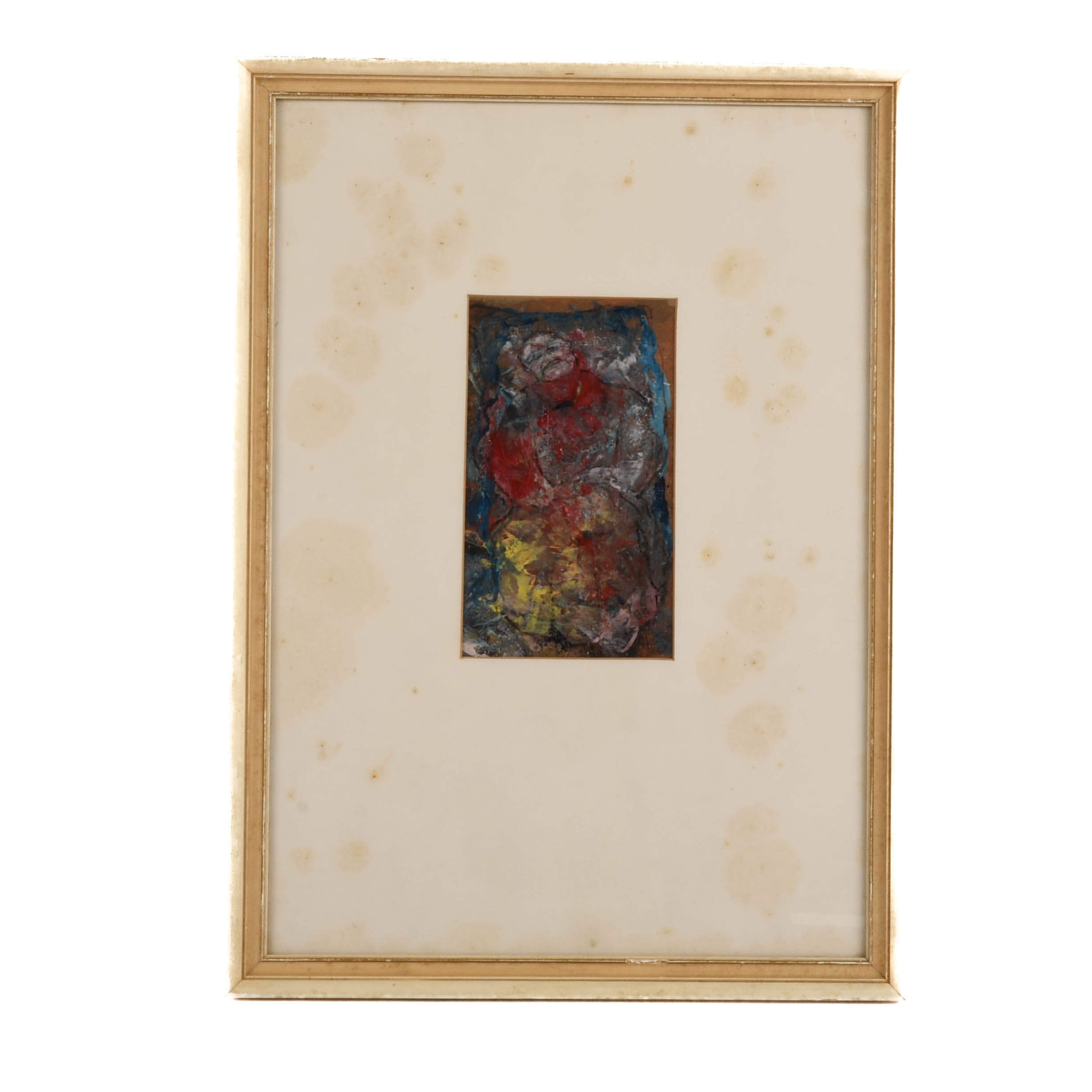 Framed Signed J. Akston "The Mandarian, 1963" Mixed Media on Paper-1