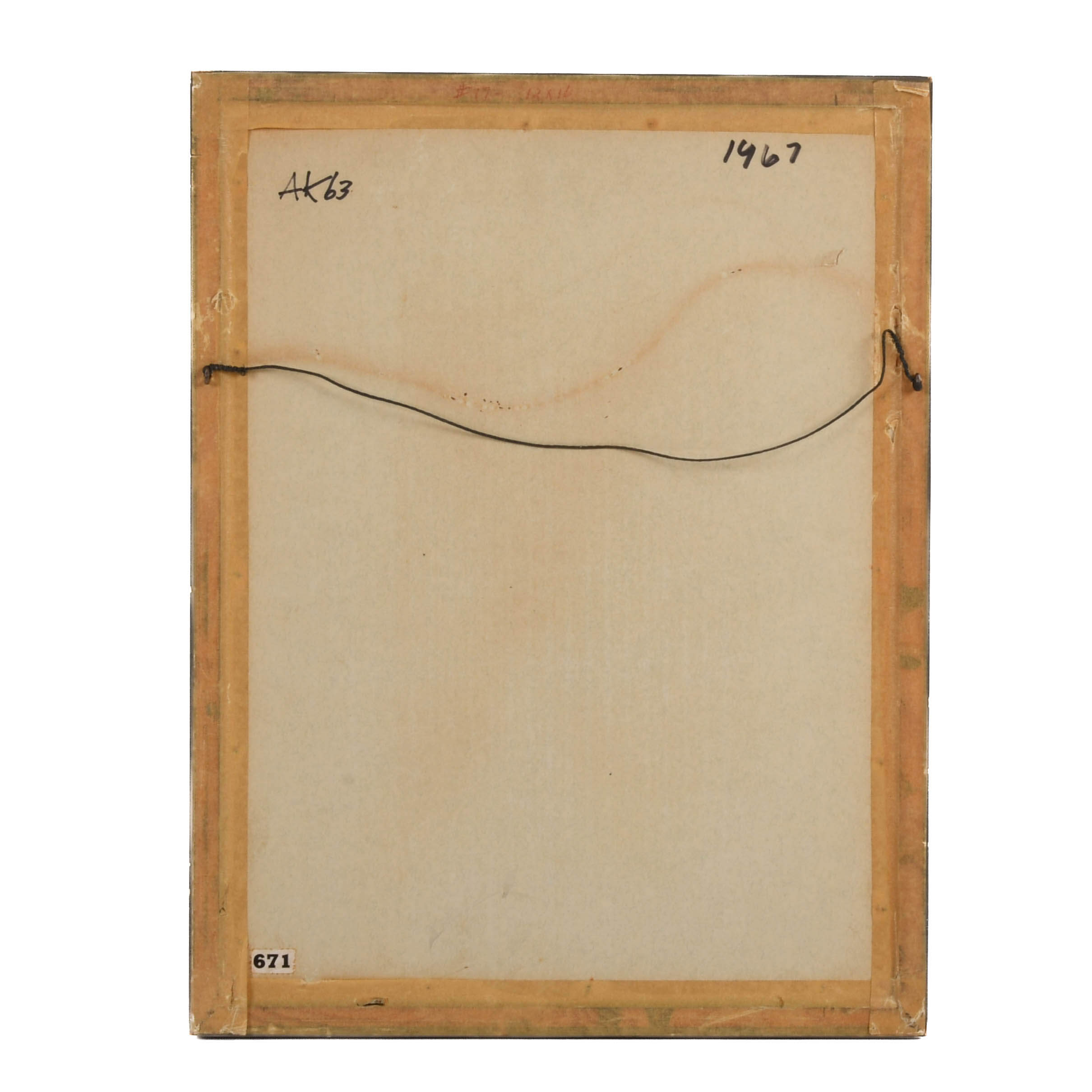 Framed Signed J. Akston "Untitled, 1967" Acrylic on Paper-7