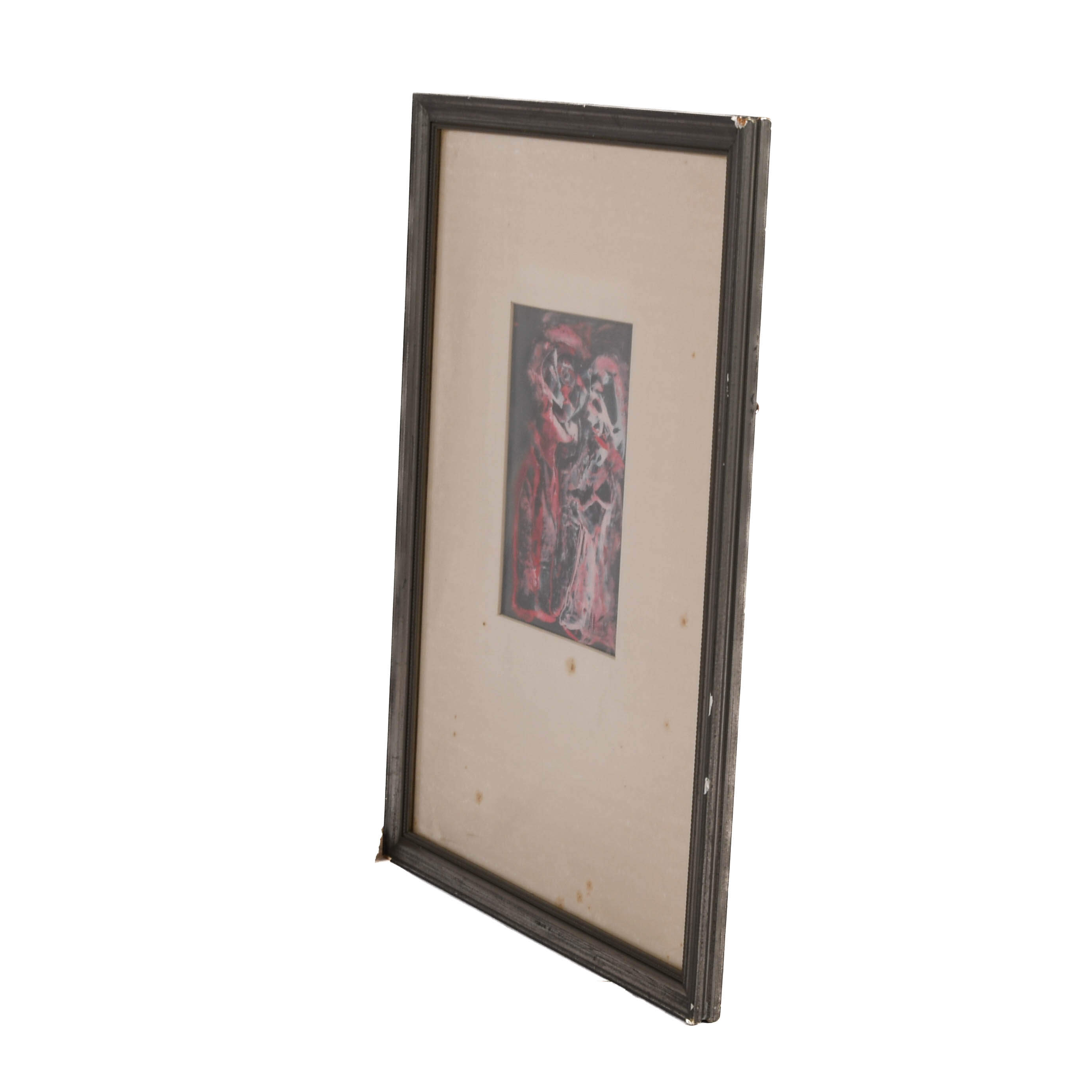 Framed Signed J. Akston "Untitled, 1967" Acrylic on Paper-6