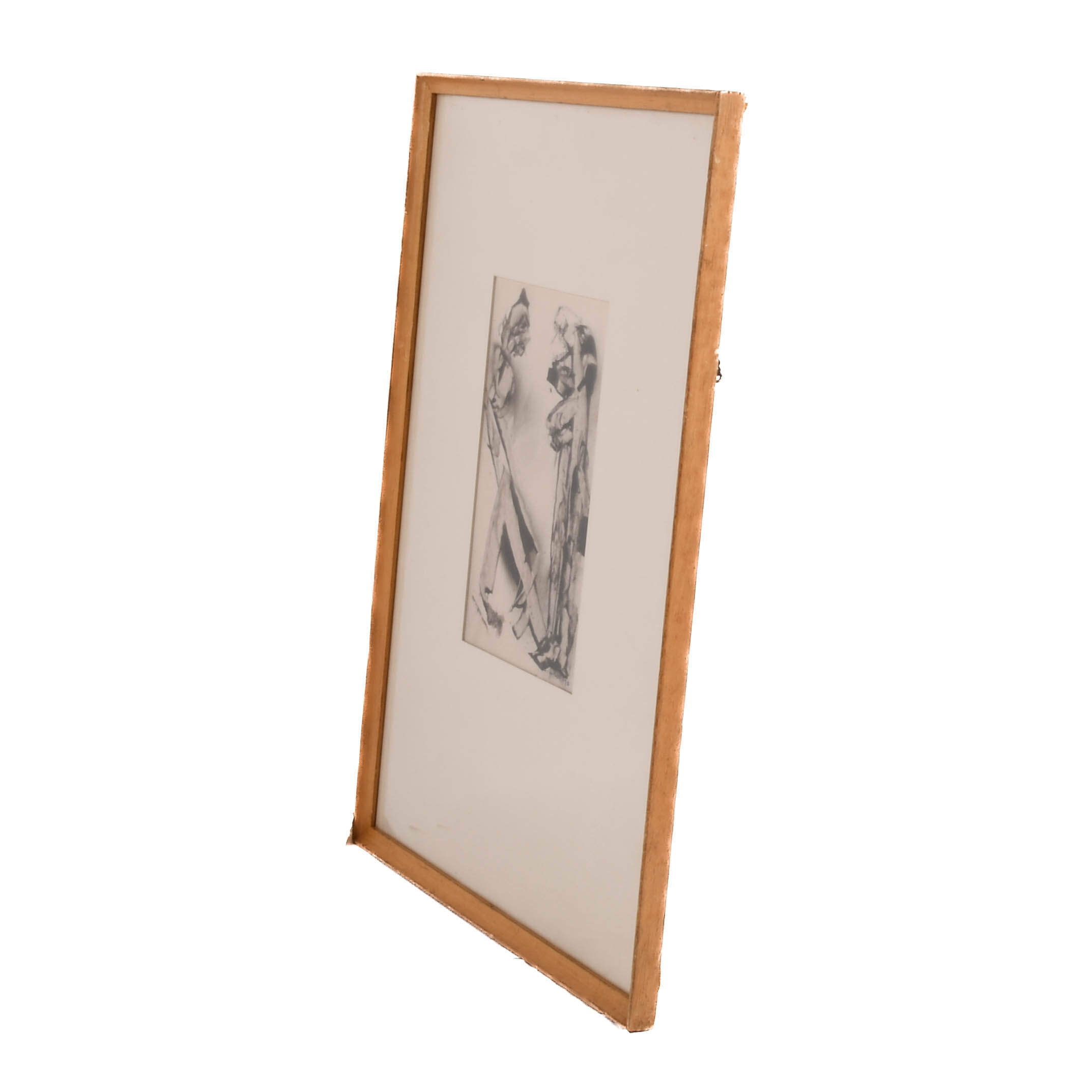 Framed Signed  J. Akston "Repugnant Suitor, 1970" Acrylic on Paper-5