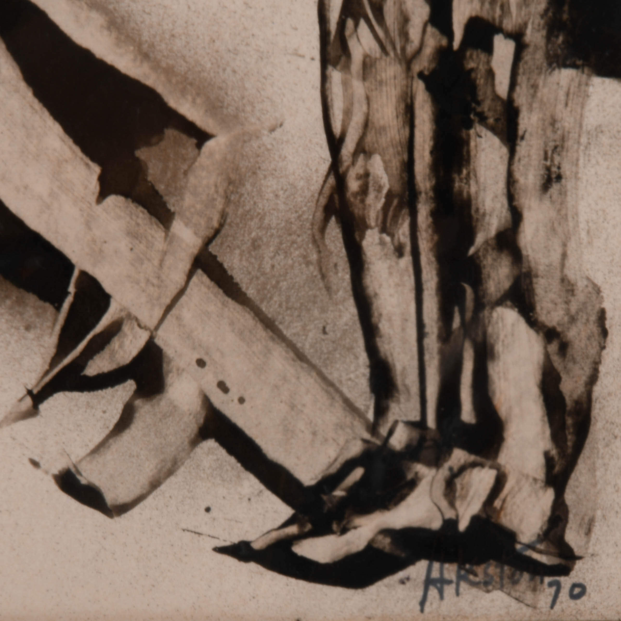 Framed Signed  J. Akston "Repugnant Suitor, 1970" Acrylic on Paper-4