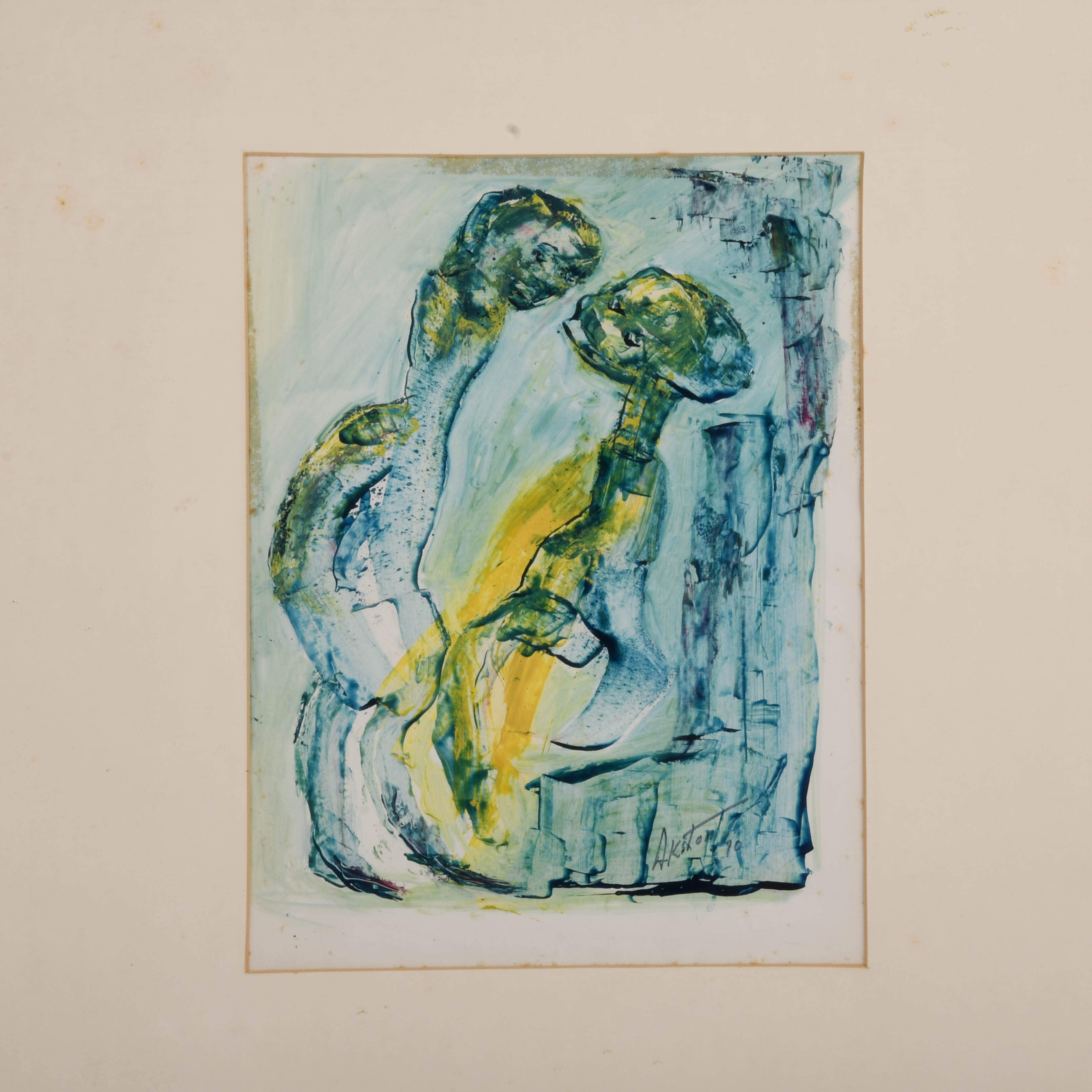 Framed Signed J. Akston "Do you Mean It?, 1970" Mixed Media-2
