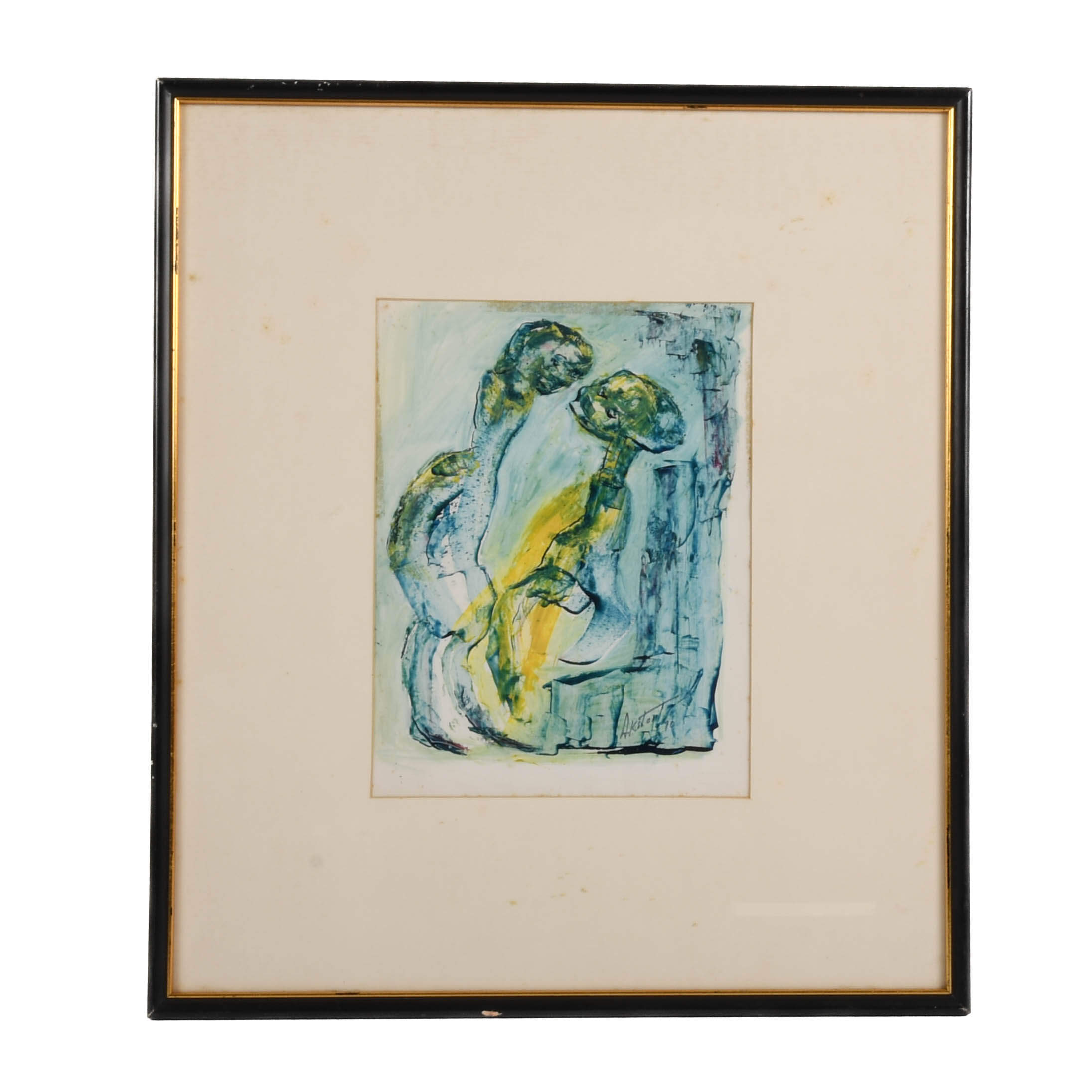 Framed Signed J. Akston "Do you Mean It?, 1970" Mixed Media-1