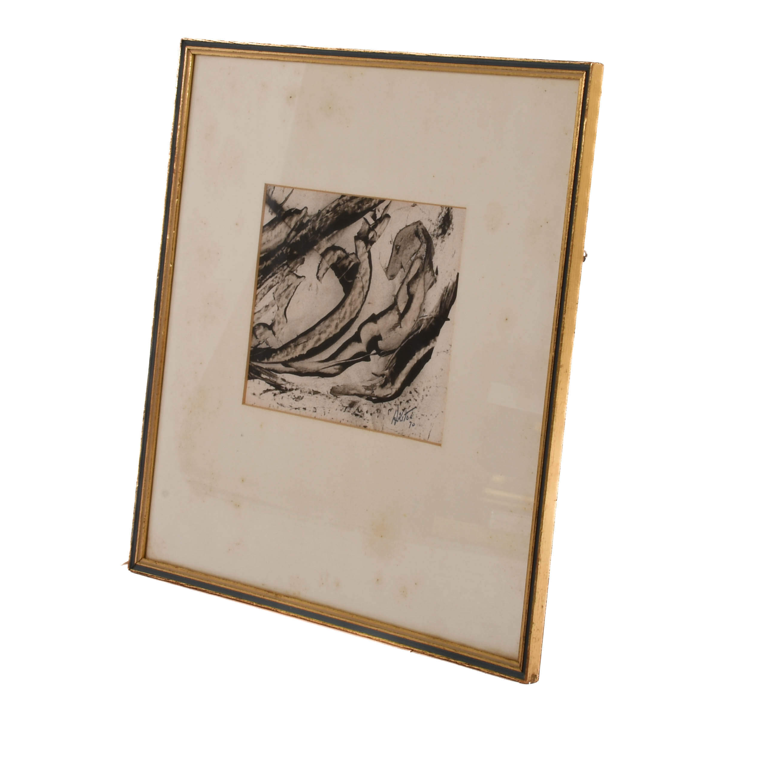 Framed Signed J. Akston "Lustful Dream, 1970" Acrylic on Paper Painting-5