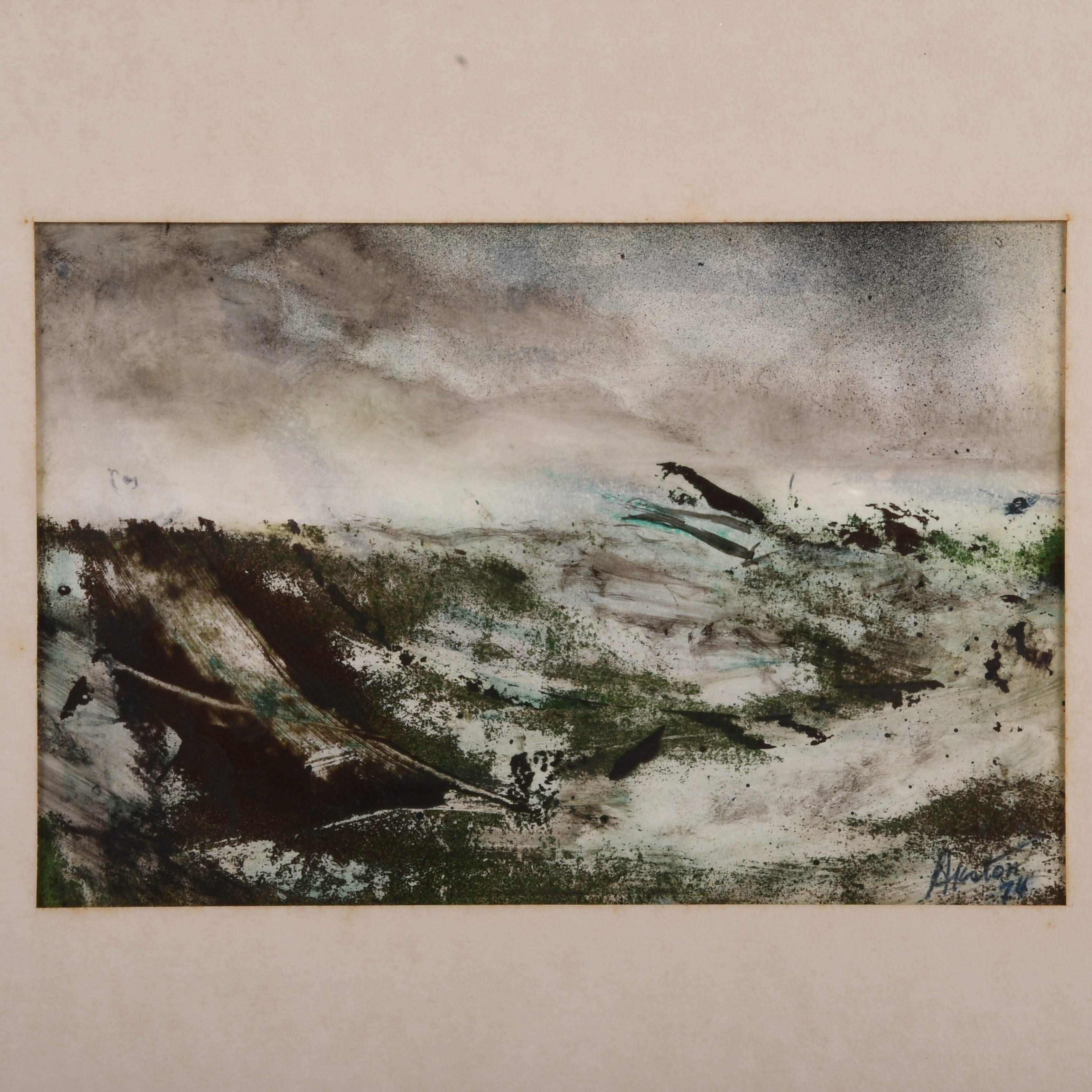 Framed Signed J. Akston "Wreckage on the High Sea, 1974" Acrylic & Oil-2