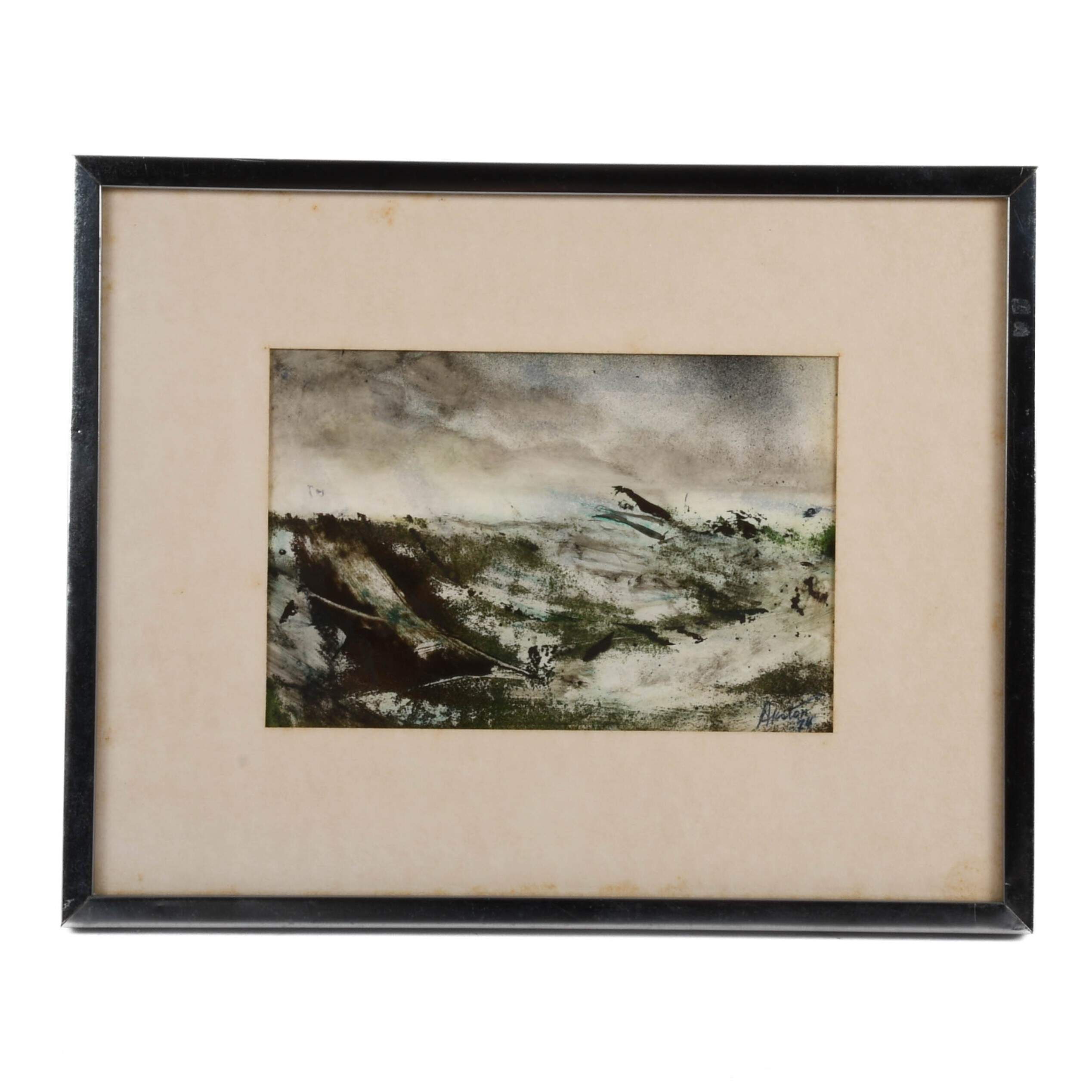 Framed Signed J. Akston "Wreckage on the High Sea, 1974" Acrylic & Oil-1