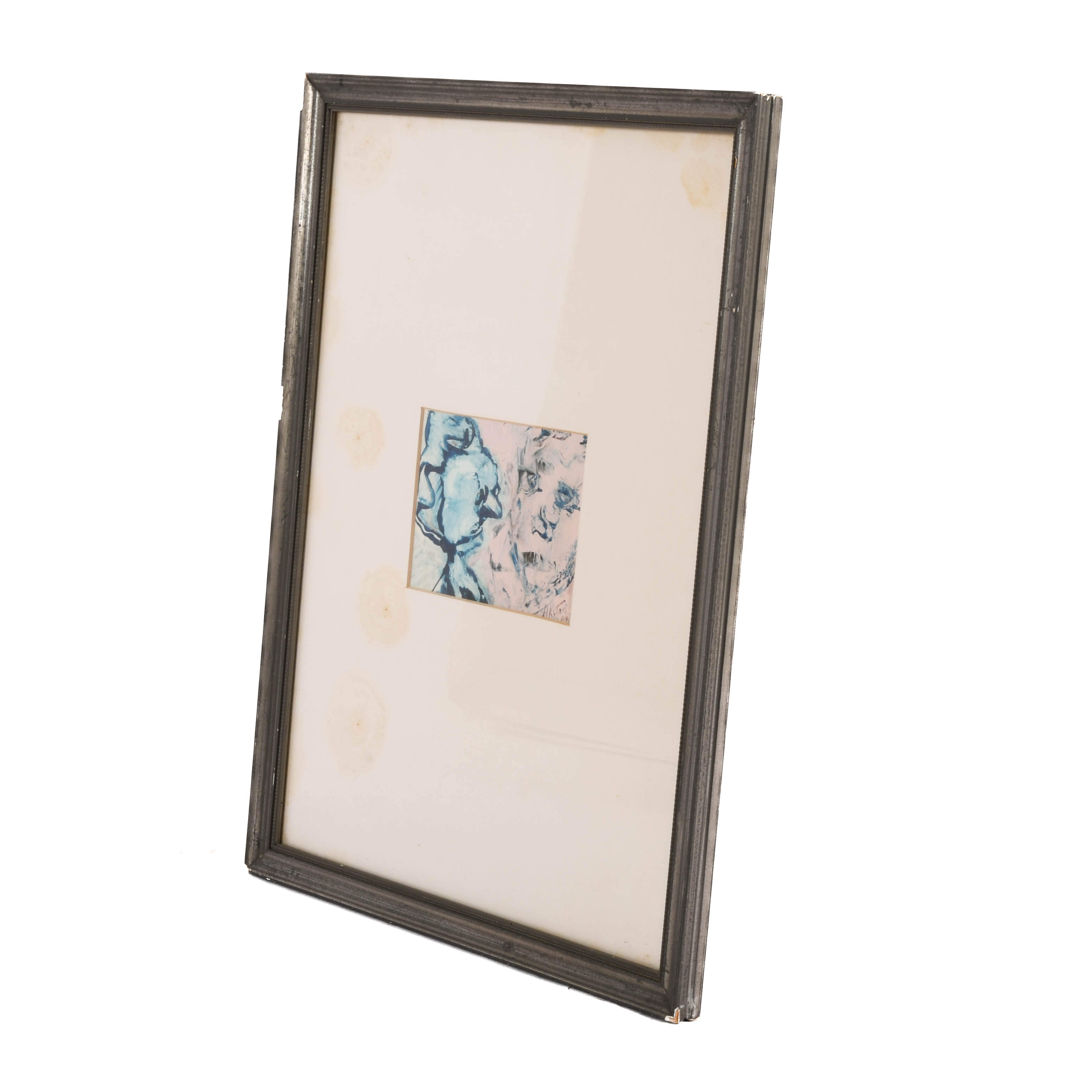 Framed Signed J. Akston "Untitled, 1967" Mixed Media Abstract Portait-6