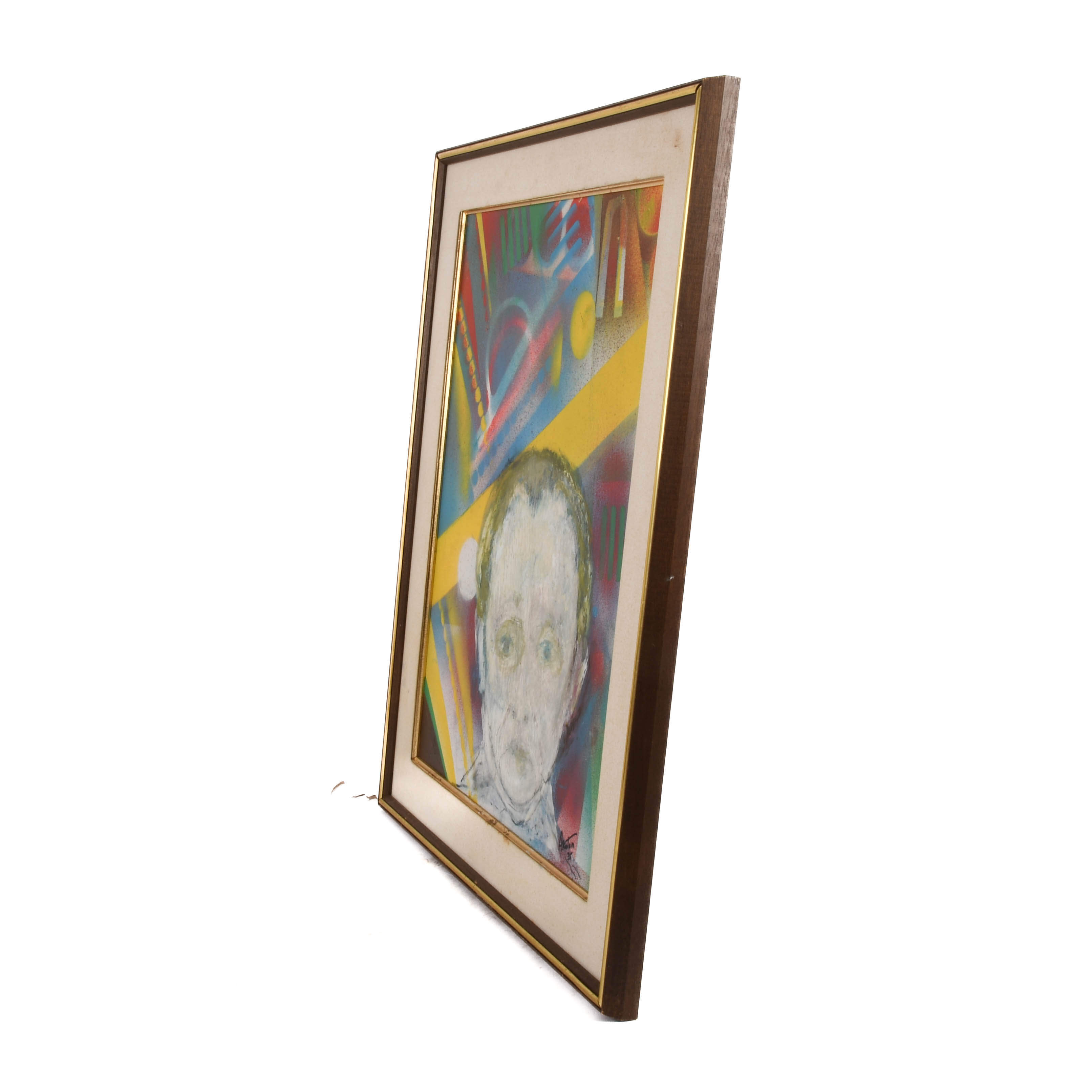 Framed Signed J. Akston "Untitled, 1975" Painting-5