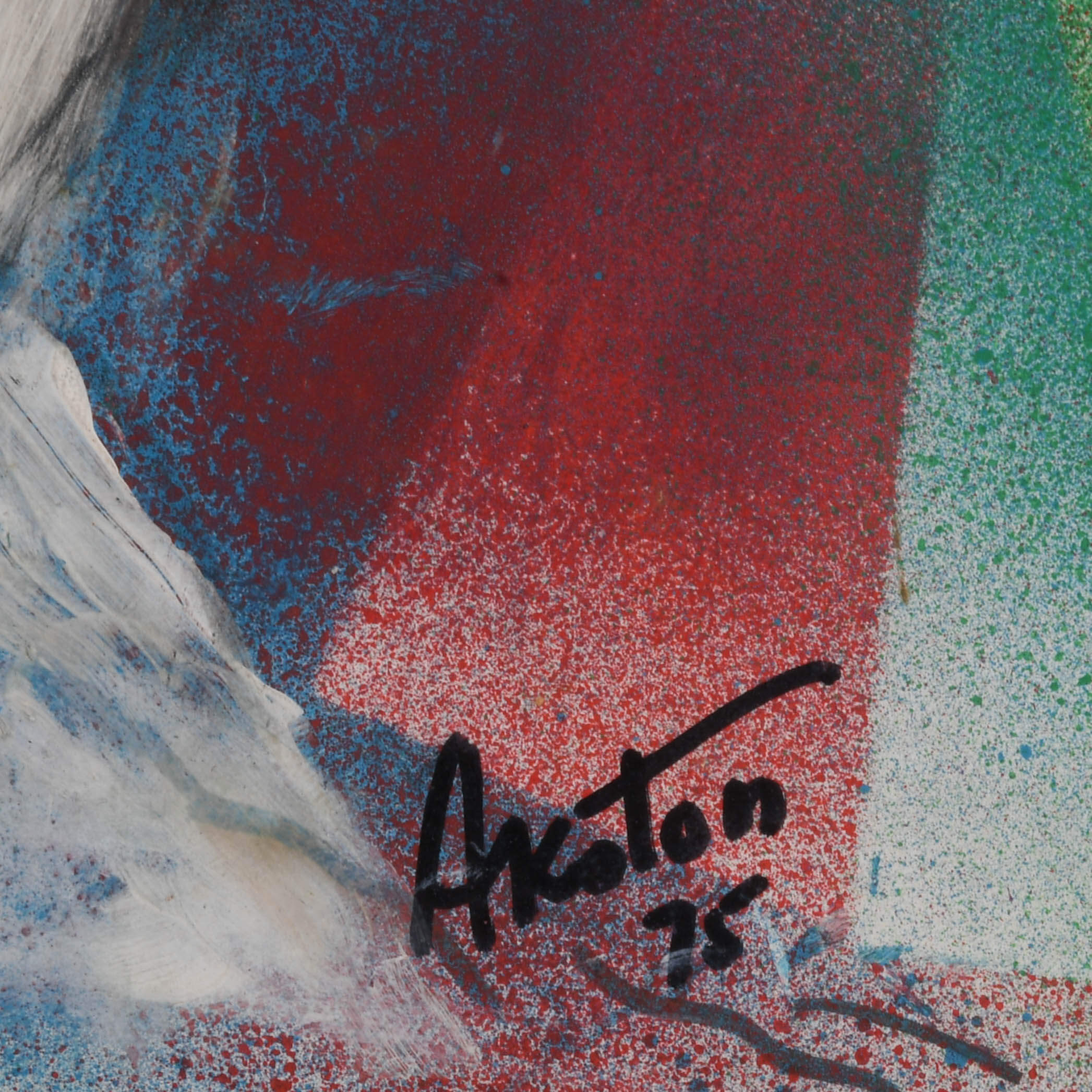 Framed Signed J. Akston "Untitled, 1975" Painting-4