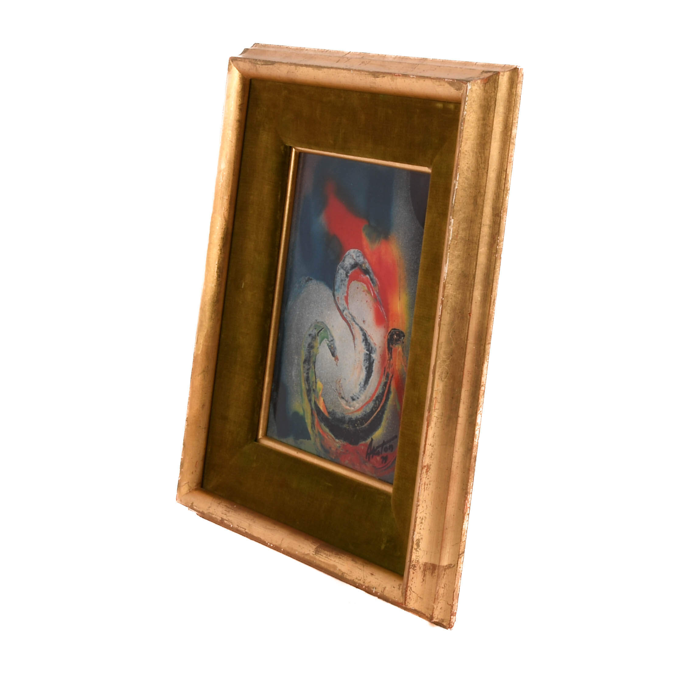 Framed Signed J. Akston "Untitled, 1974" Mixed Media Collage-5