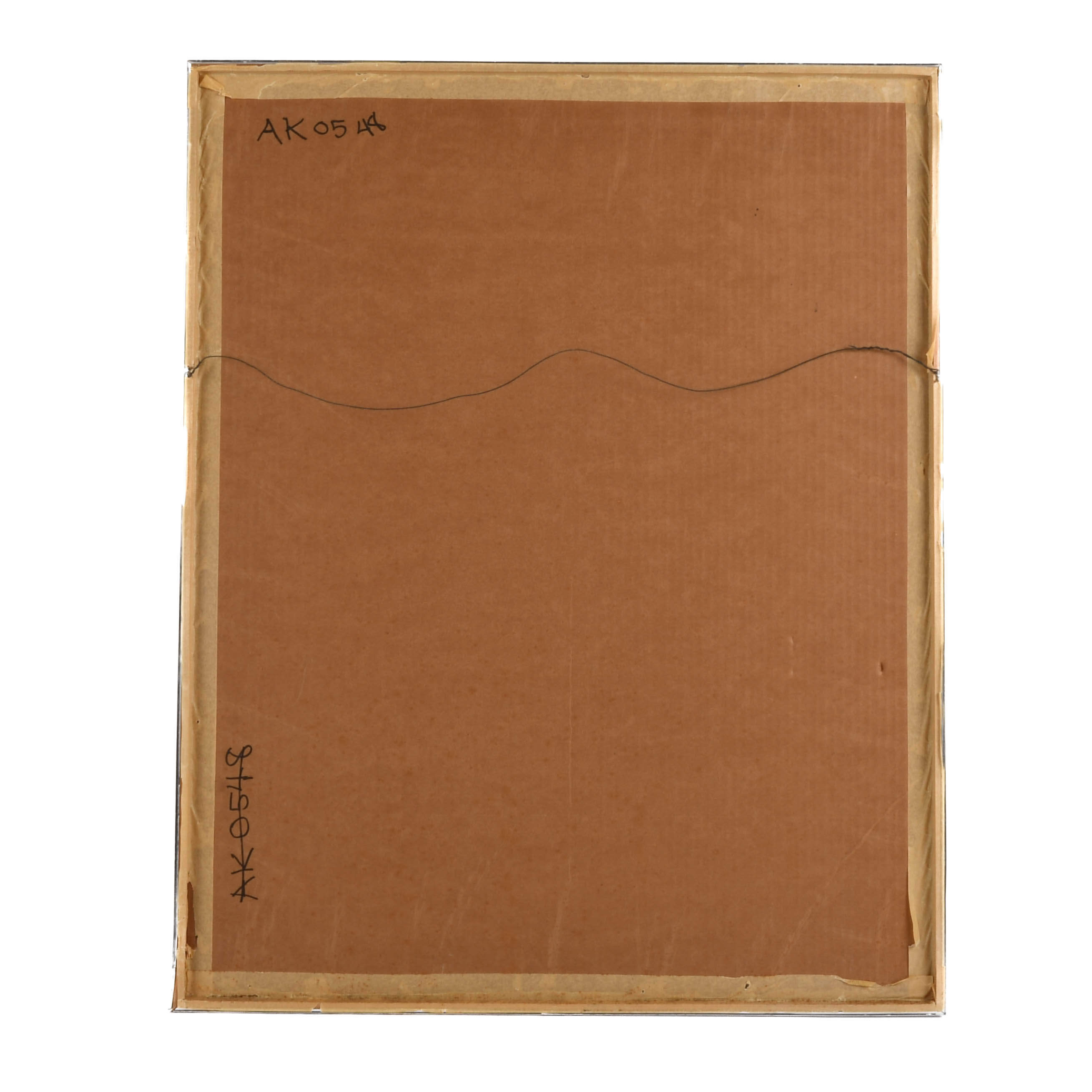 Framed Signed J. Akston "Untitled, 1973" Mixed Media Artwork-6